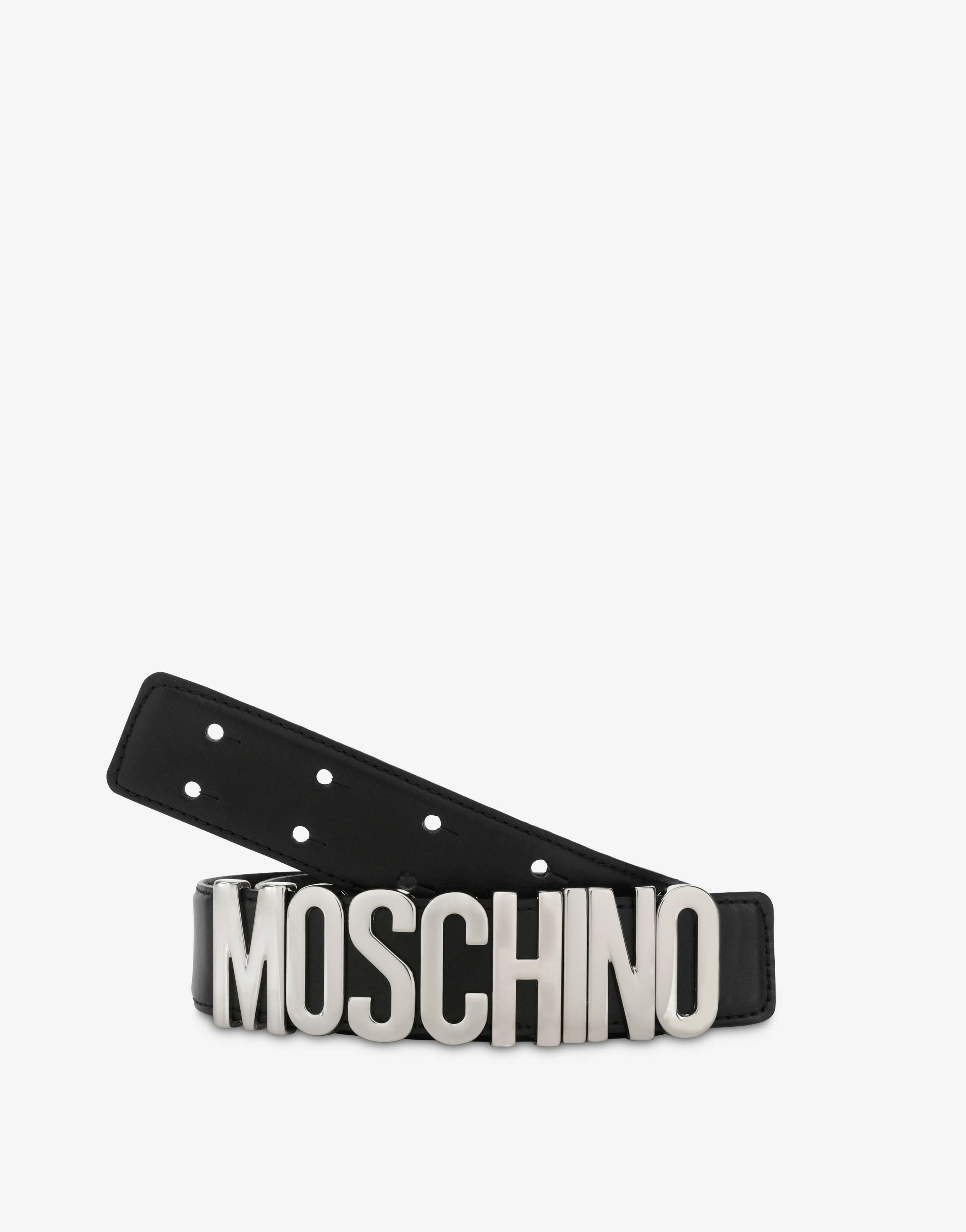 Belt in leather with logo 1