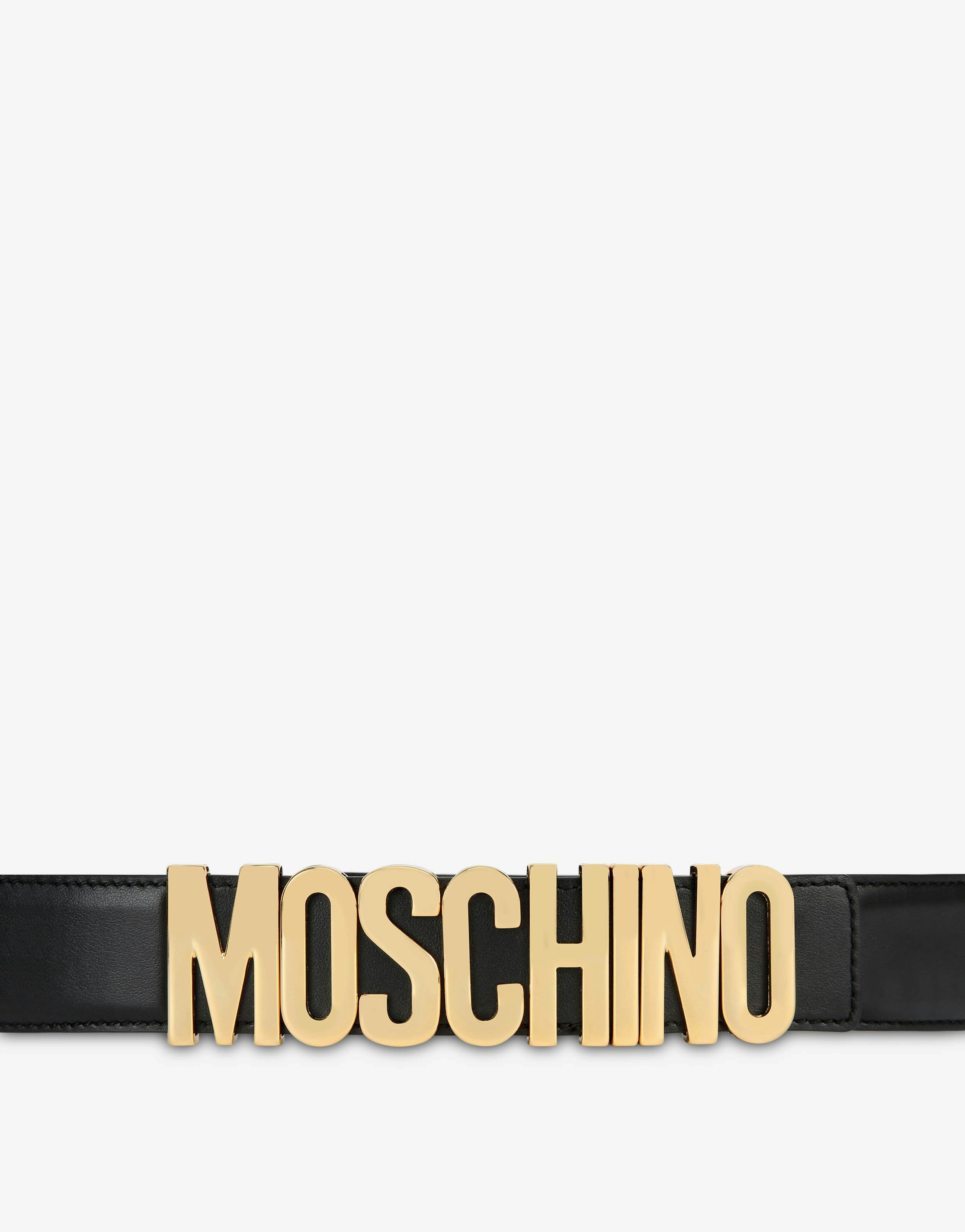 Belt in leather with logo 0