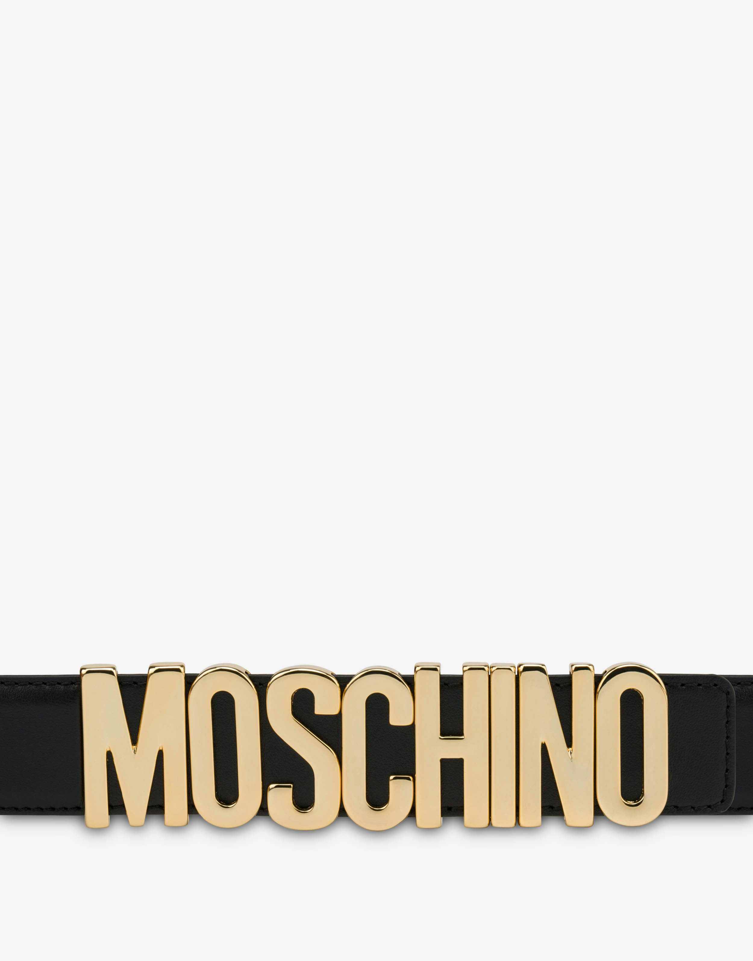 Belt in leather with logo 0