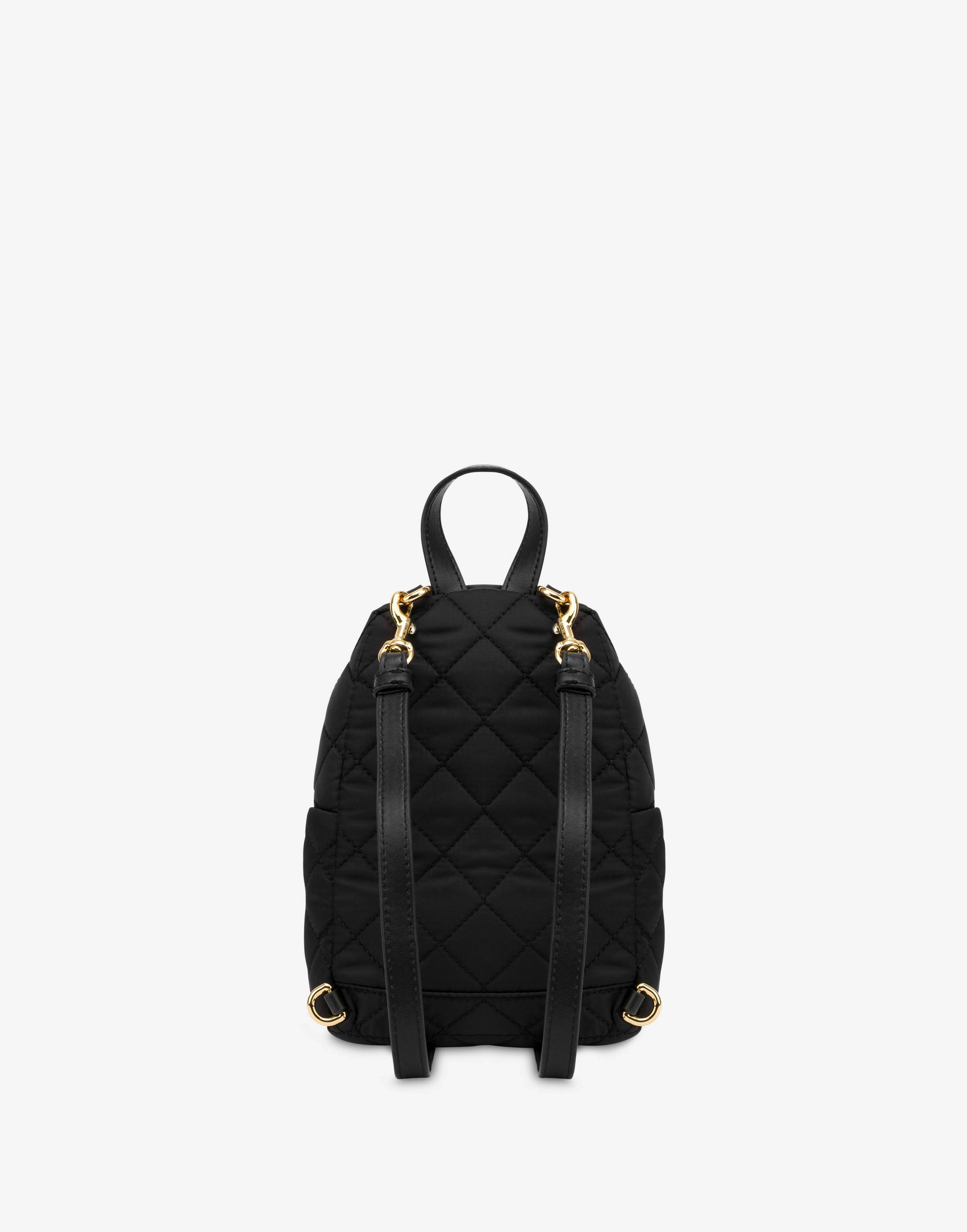 Mini quilted backpack with logo 0