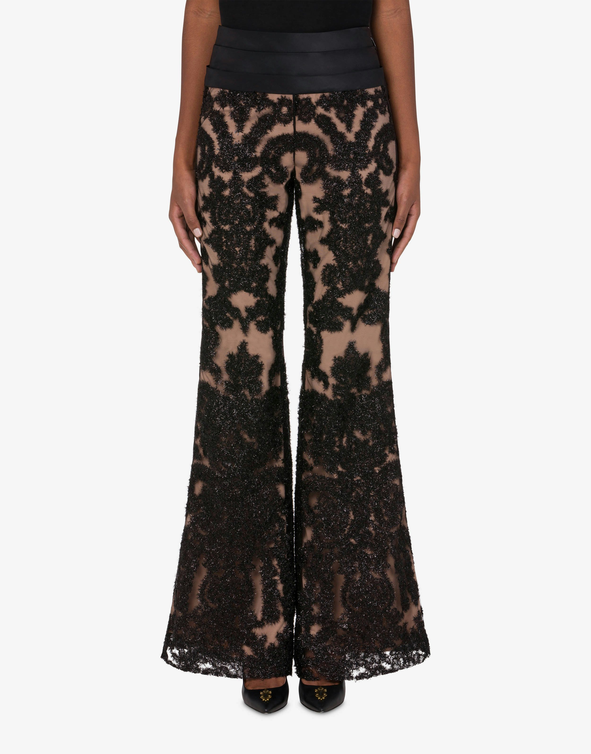 Embroidered lace trousers 0