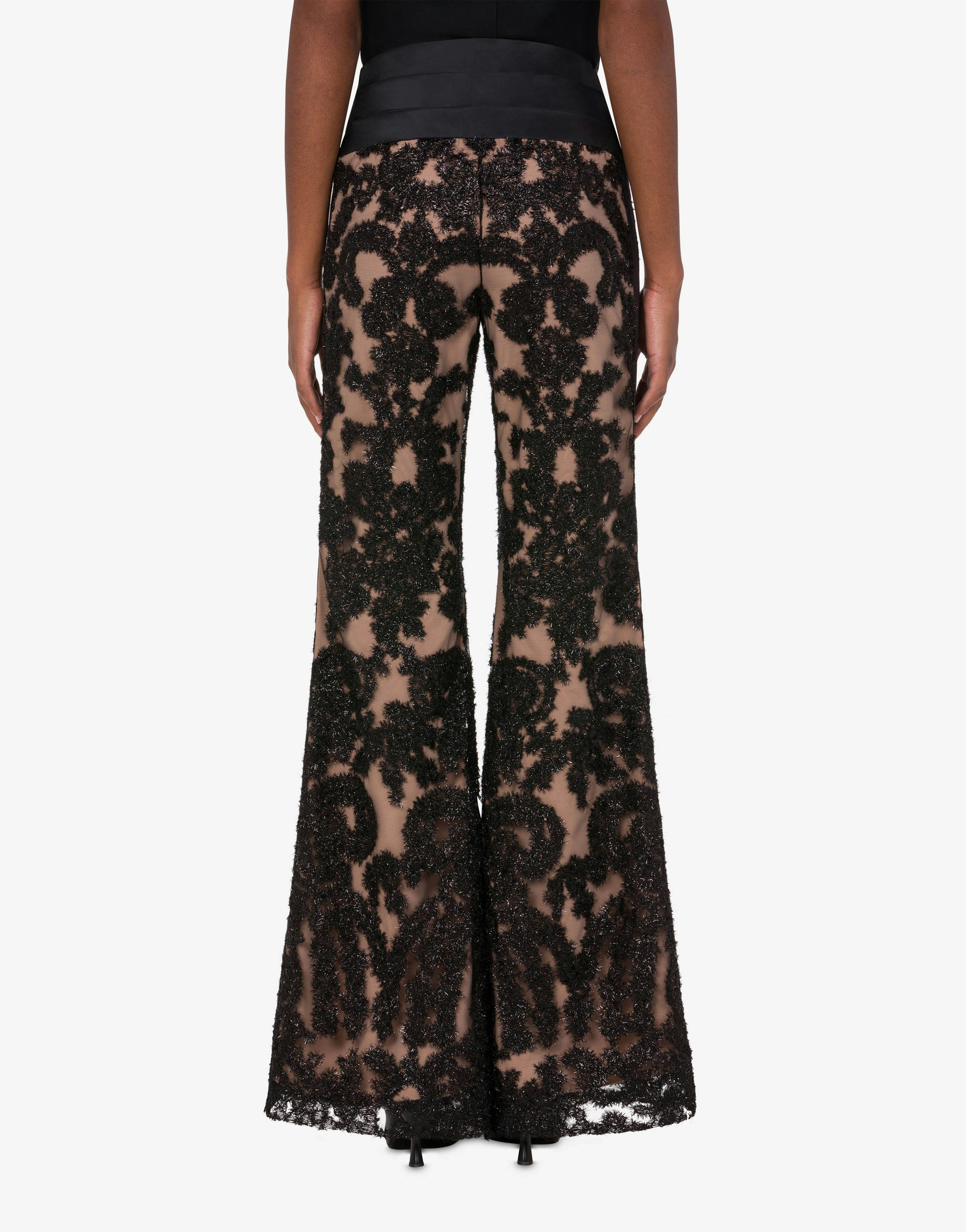 Embroidered lace trousers 1