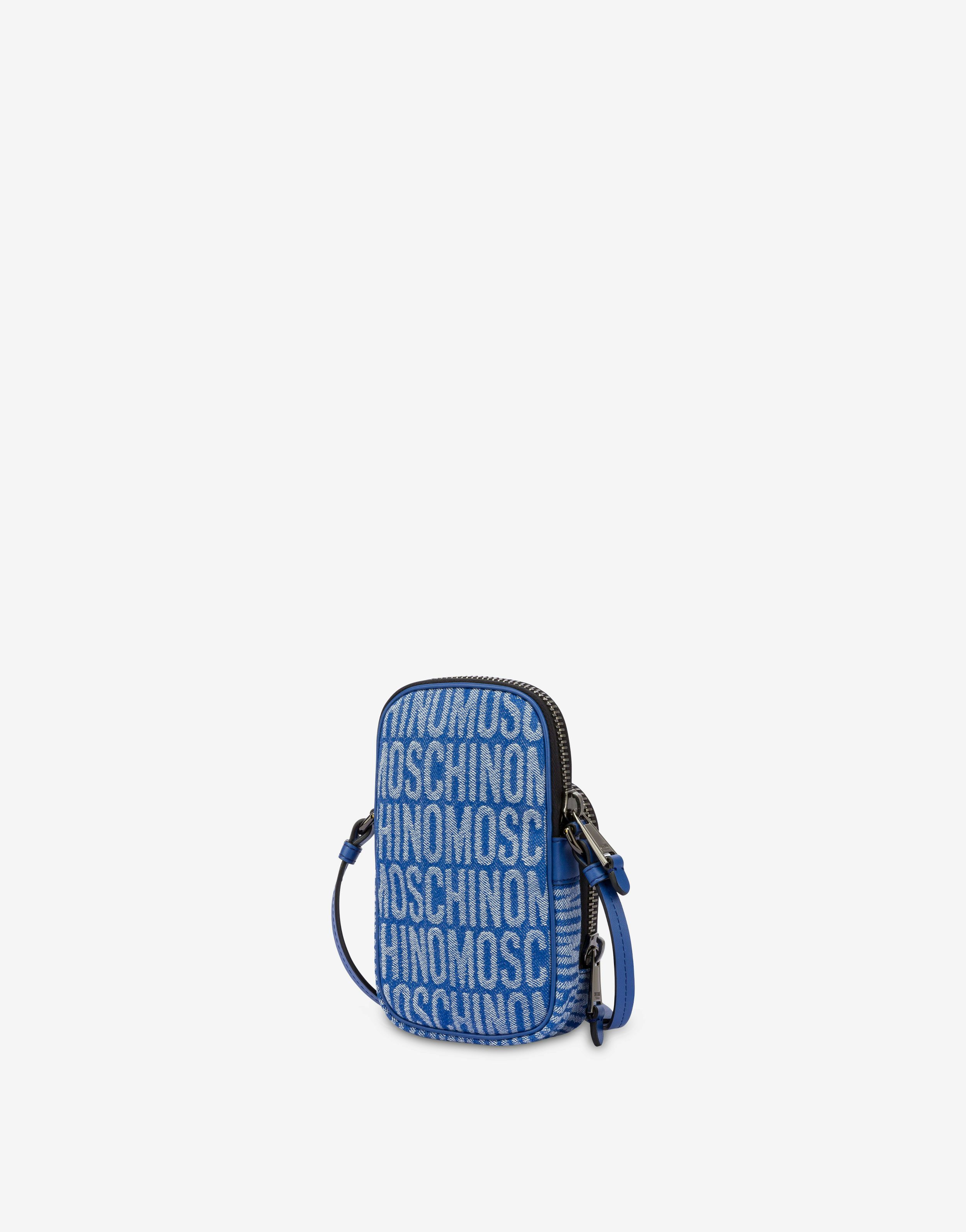 All-Over Logo denim phone pouch 0