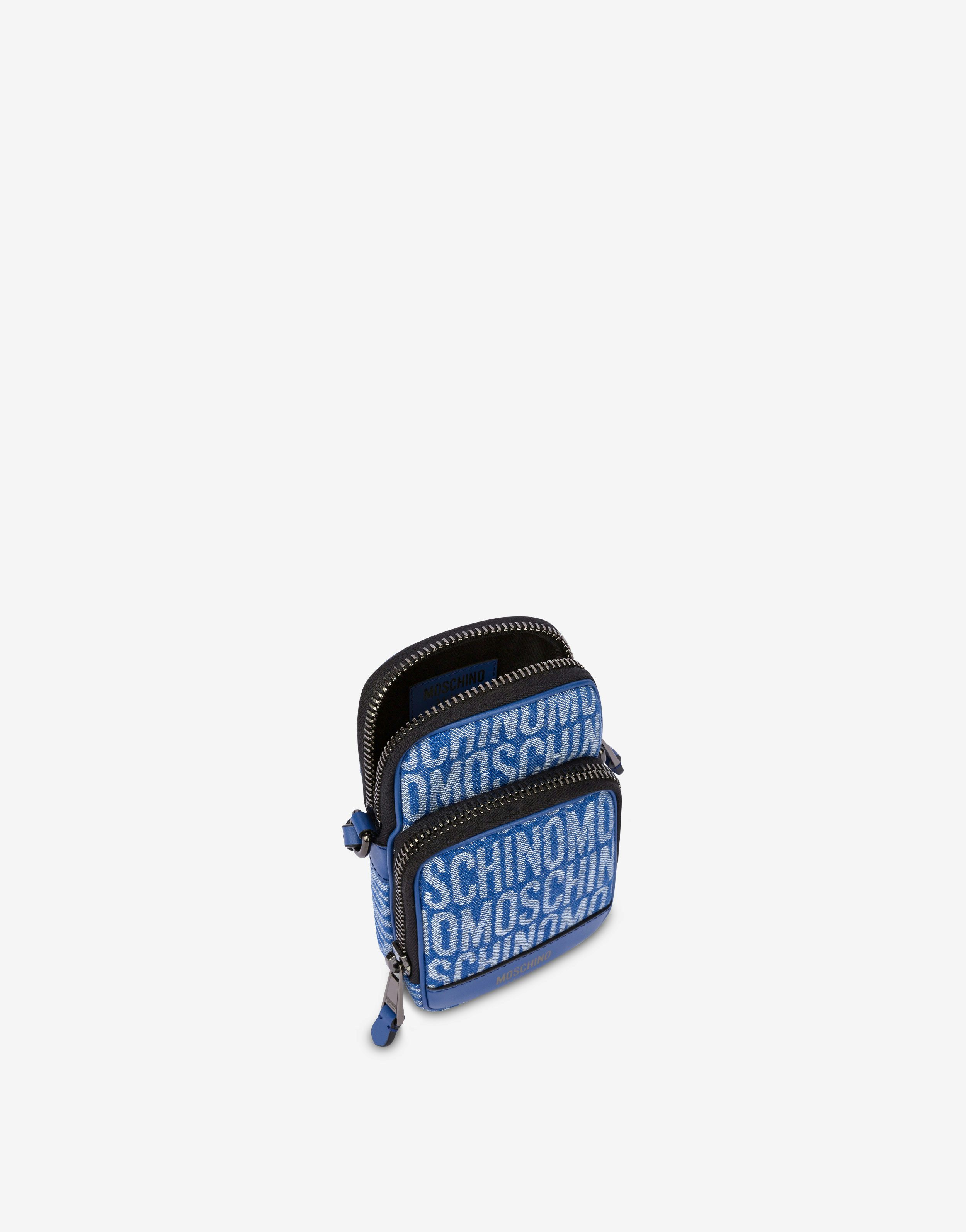 All-Over Logo denim phone pouch 1