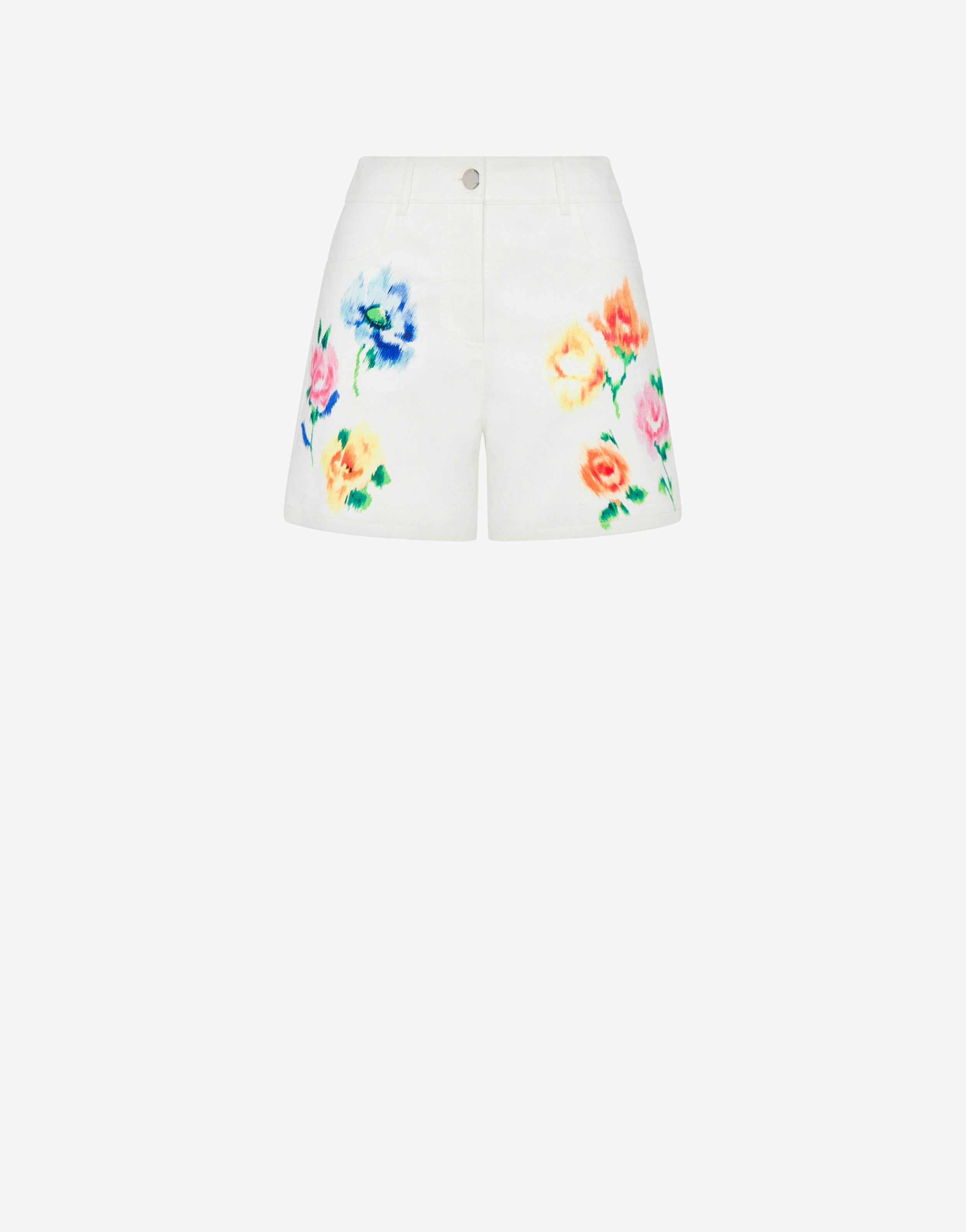 Flower Chiné cotton gabardine shorts