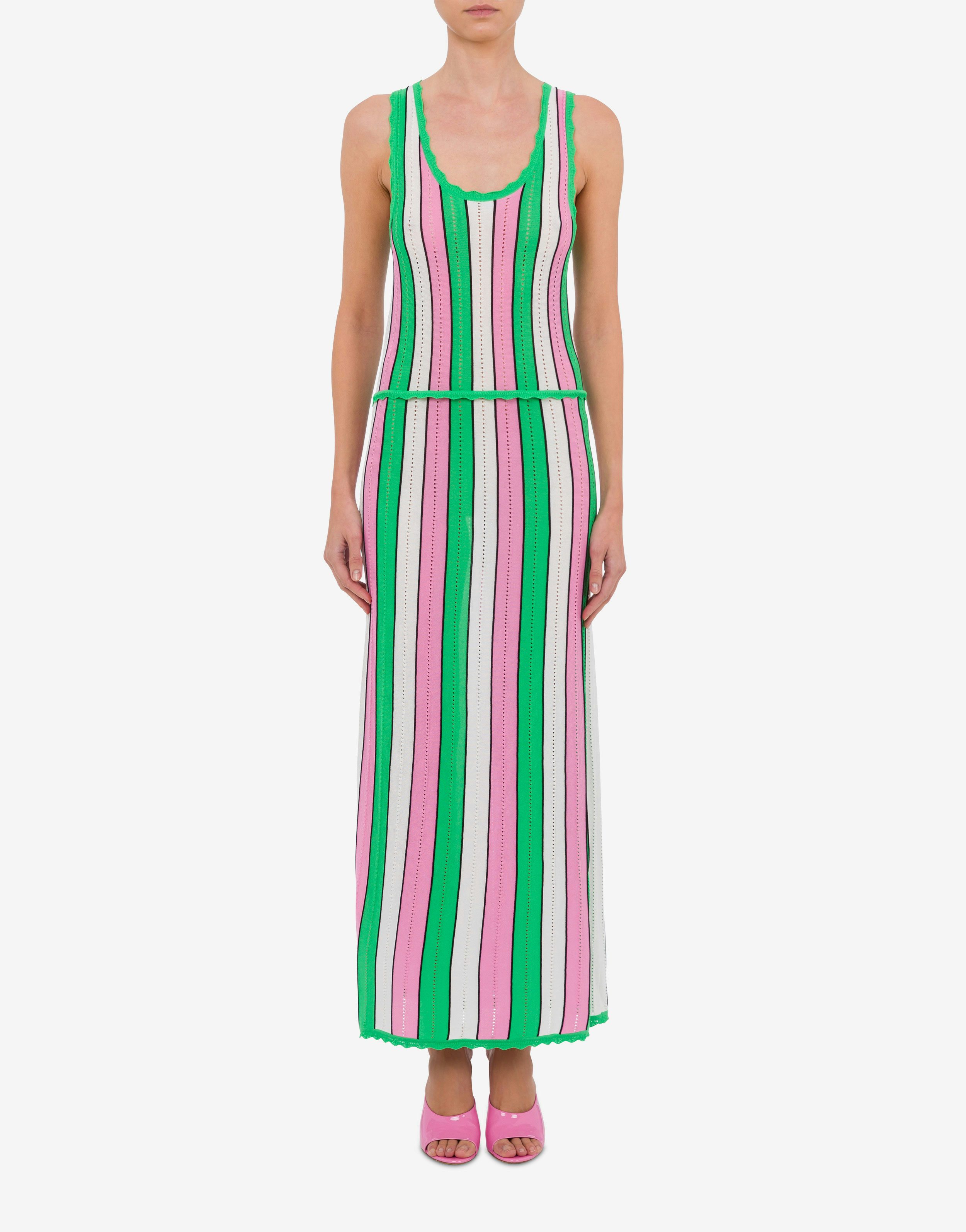 Striped stretch-knit dress 0