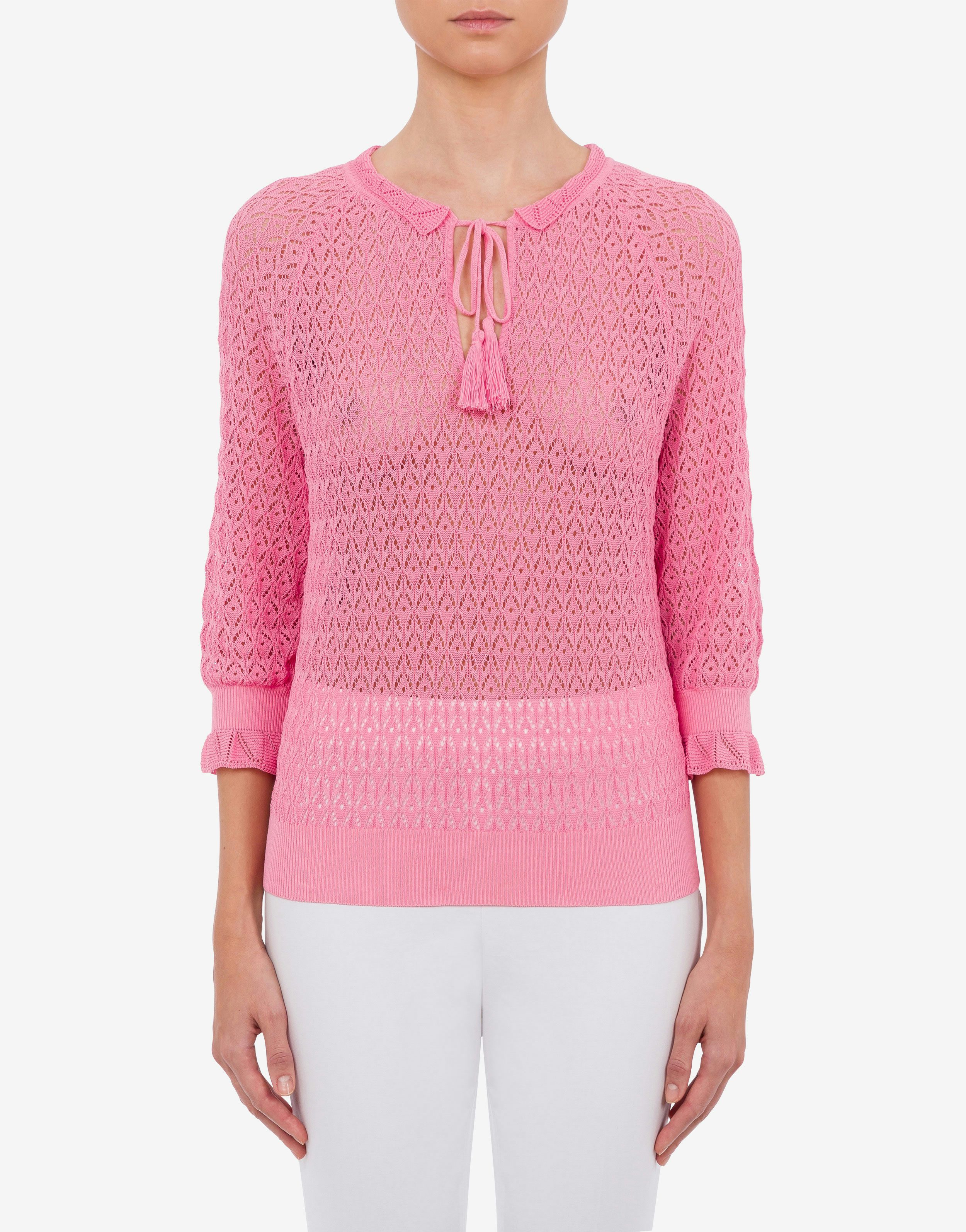 Perforated cotton sweater 0