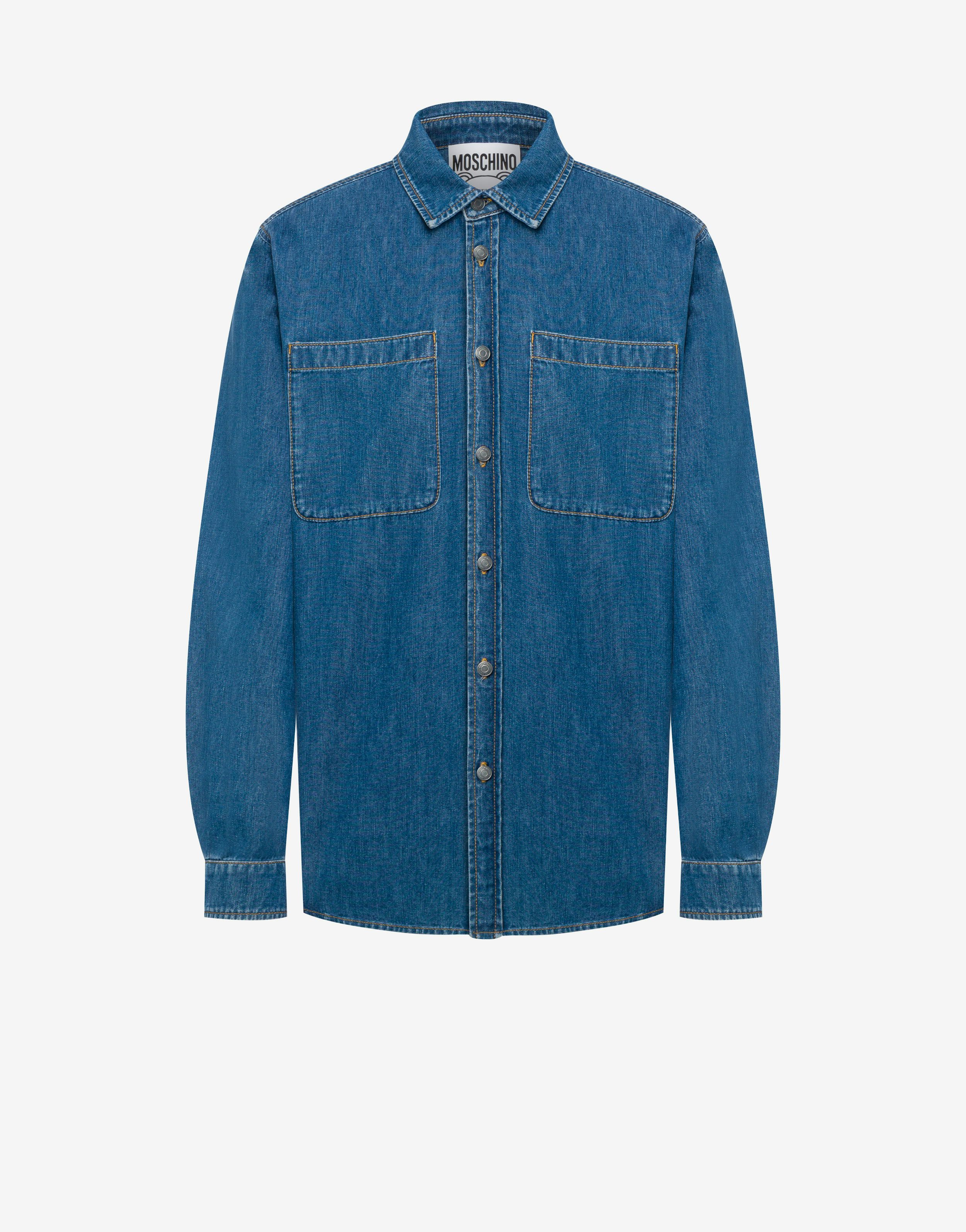 Chambray-Bluse Teddy Patch