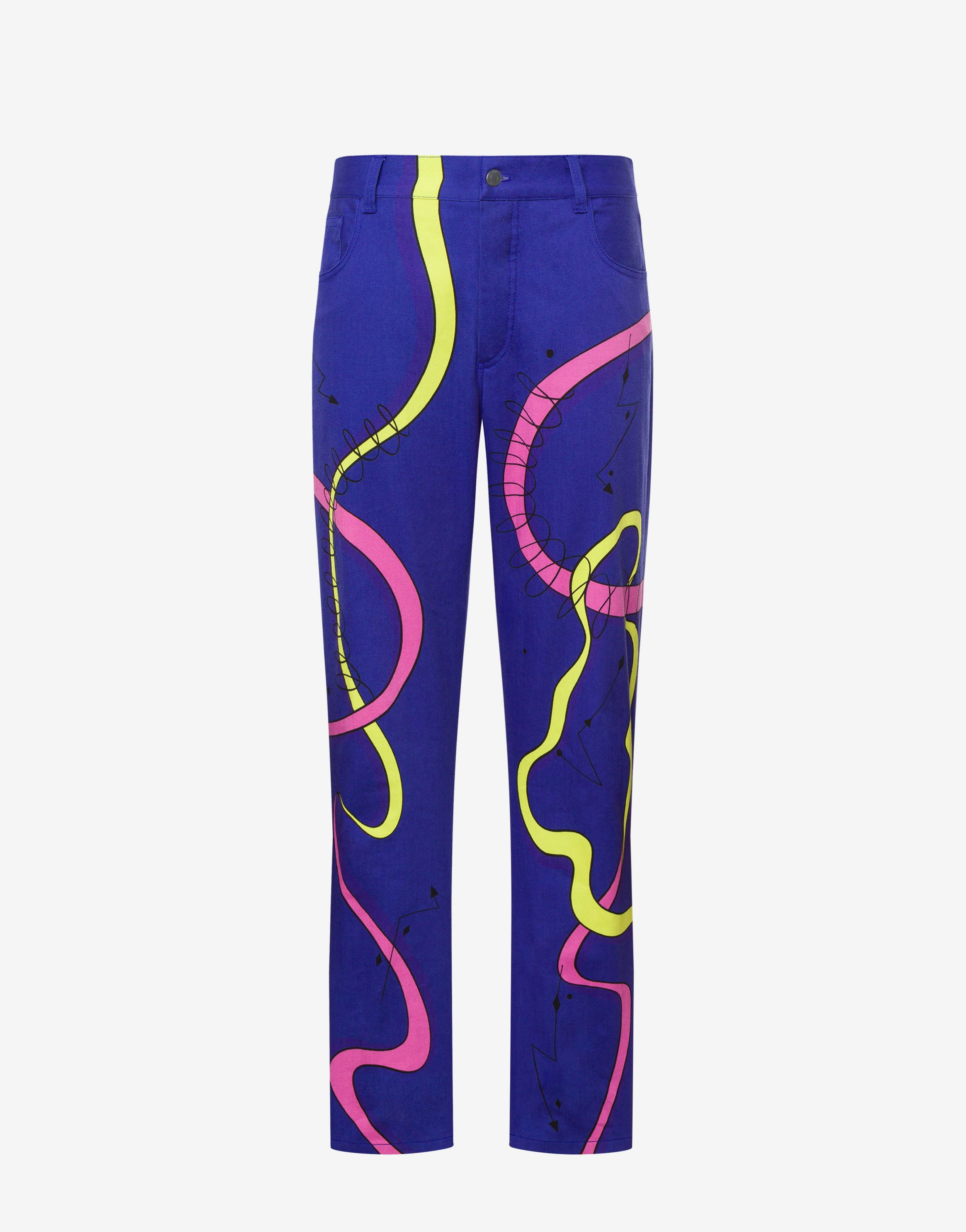 New Wave Artwork gabardine trousers