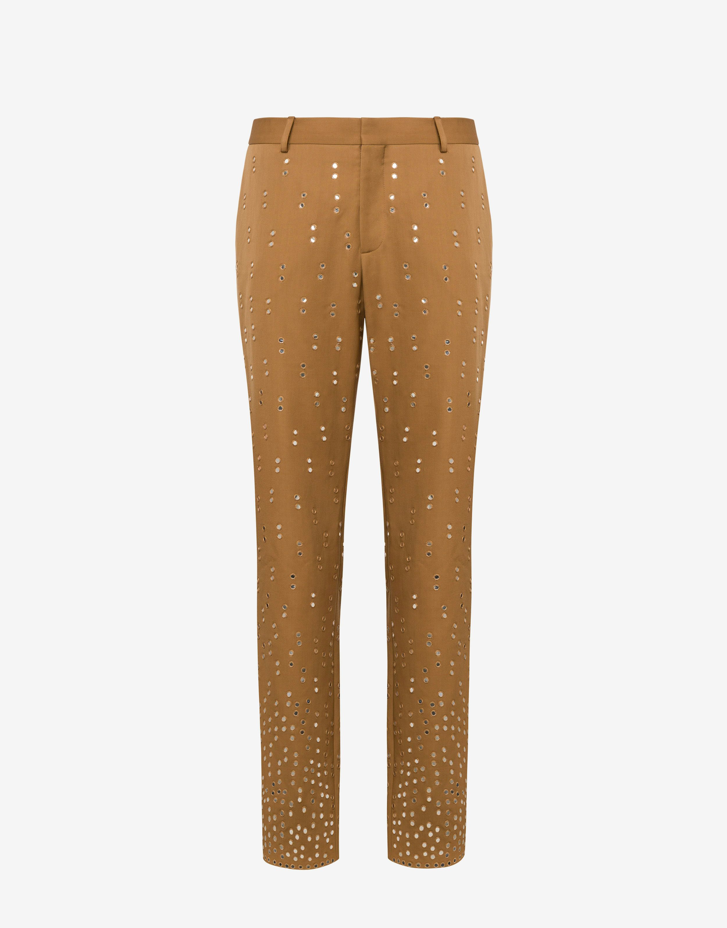 Embroidered Mirrors gabardine trousers