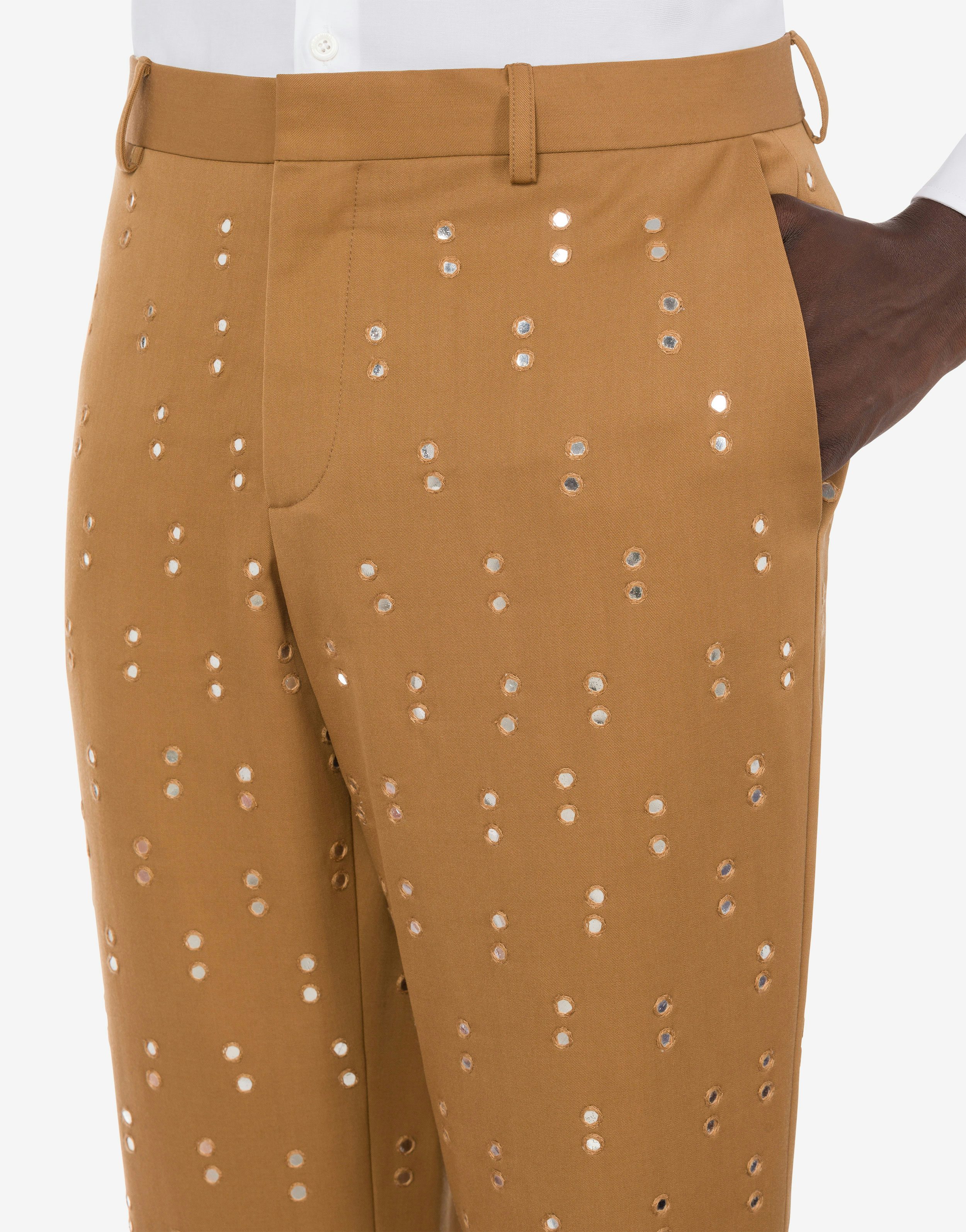 Embroidered Mirrors gabardine trousers 2