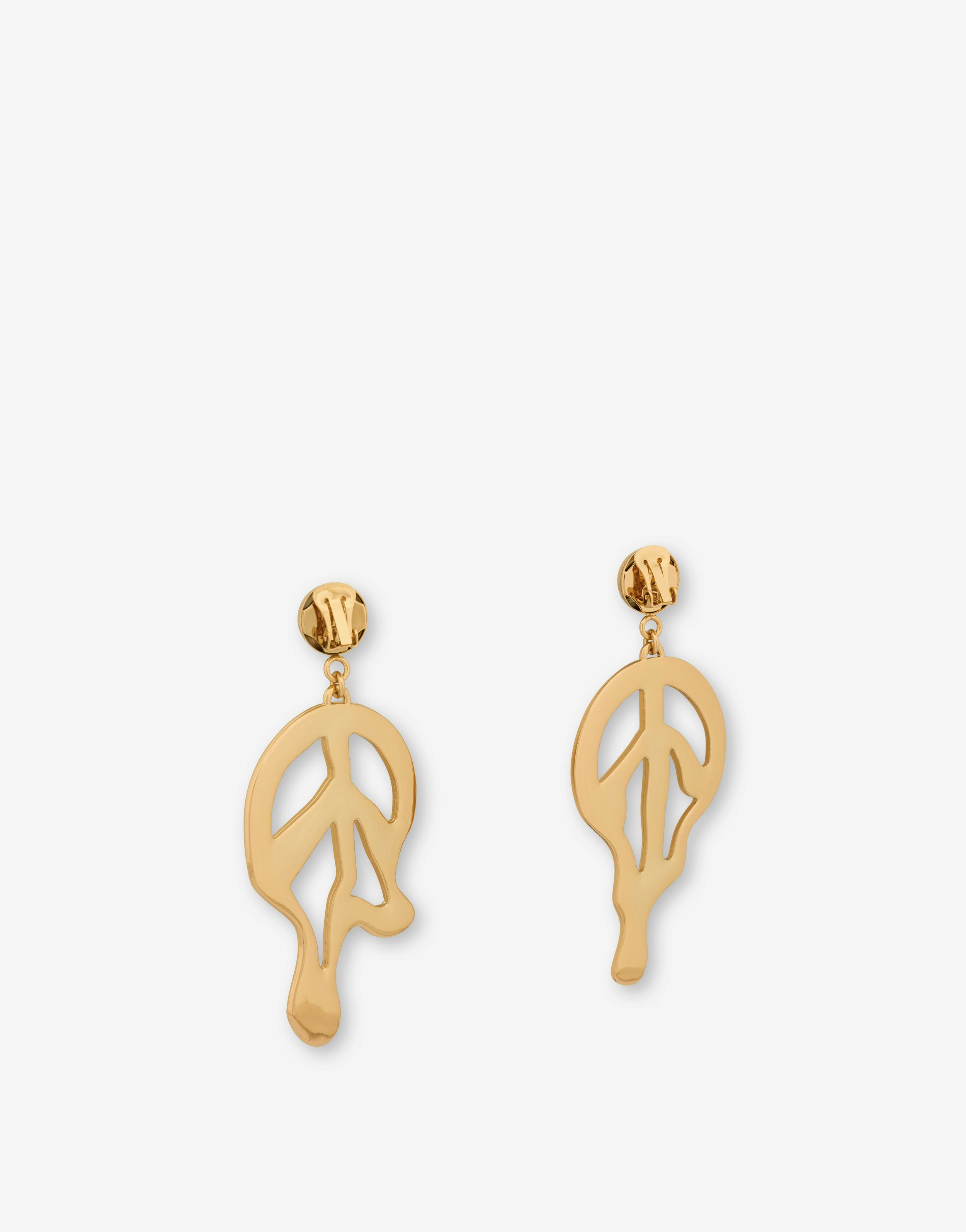 Morphed Peace Symbol drop earrings 1