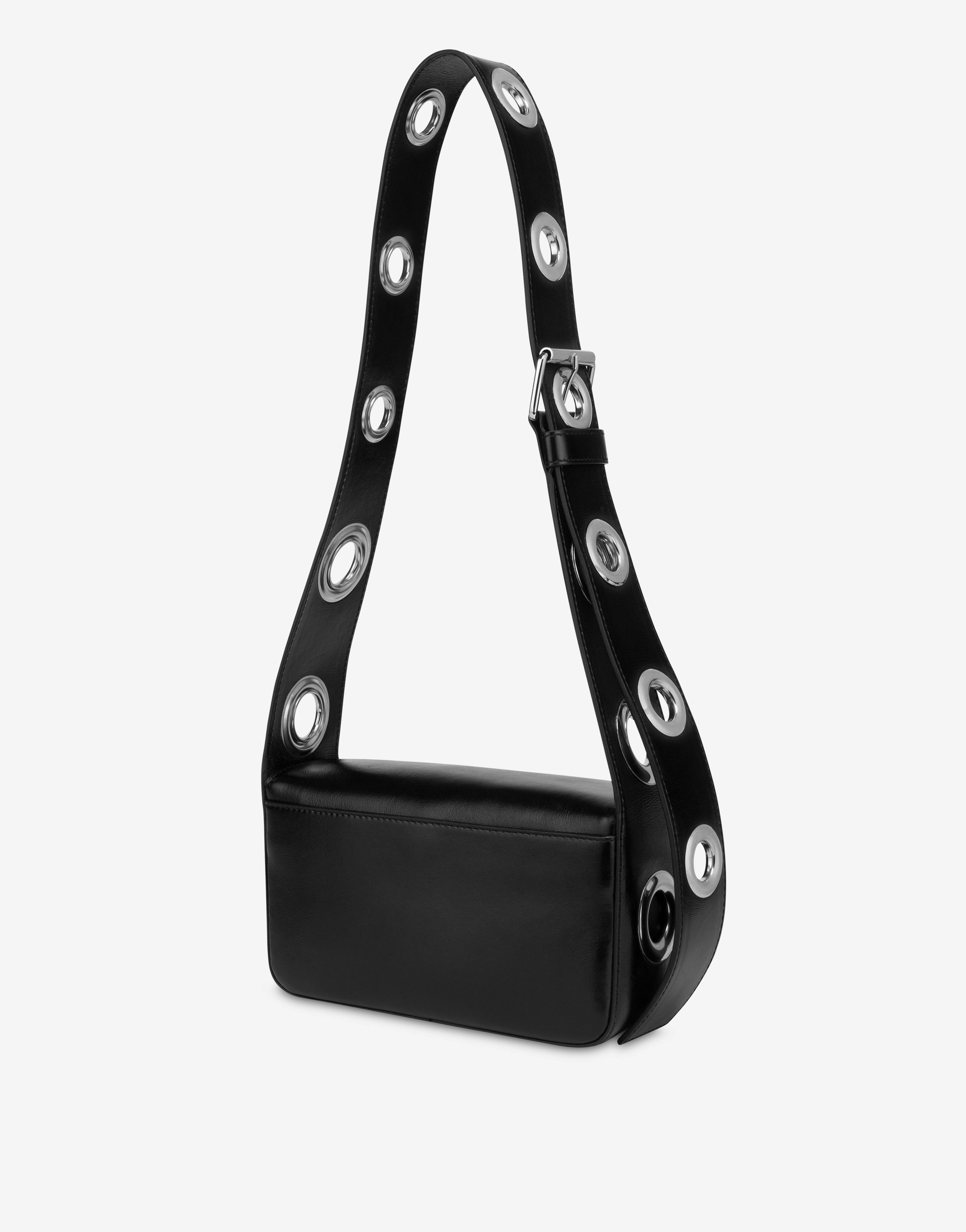 Moschino Eyelets patent leather crossbody bag 0