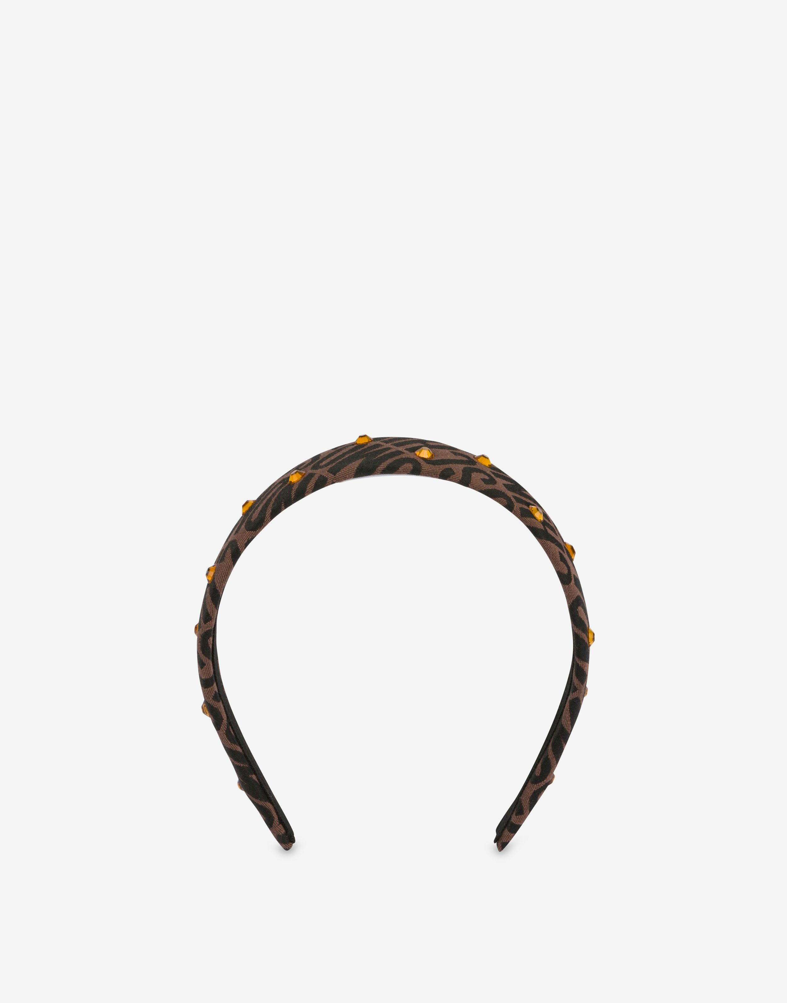 Allover Logo headband with rhinestones