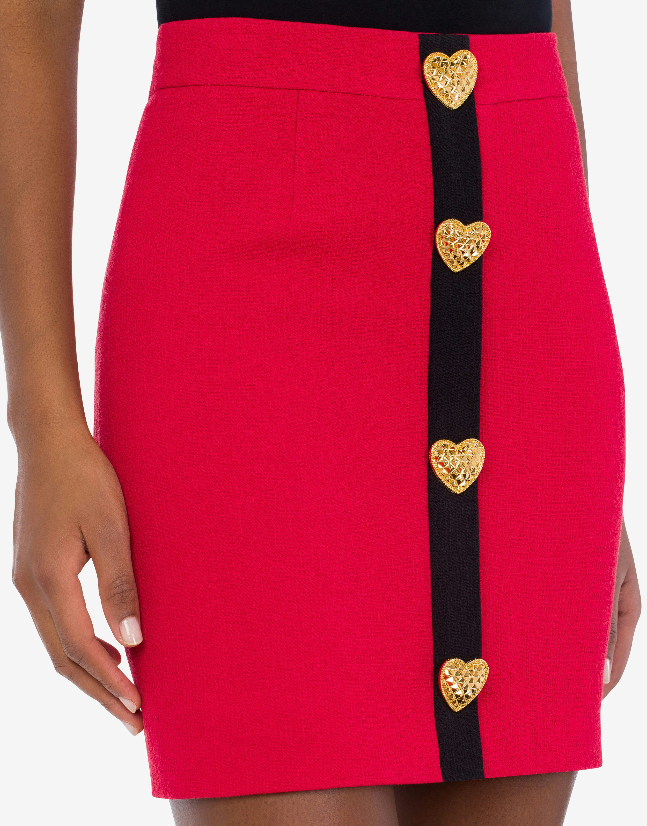 Heart Buttons stretch crêpe miniskirt 2