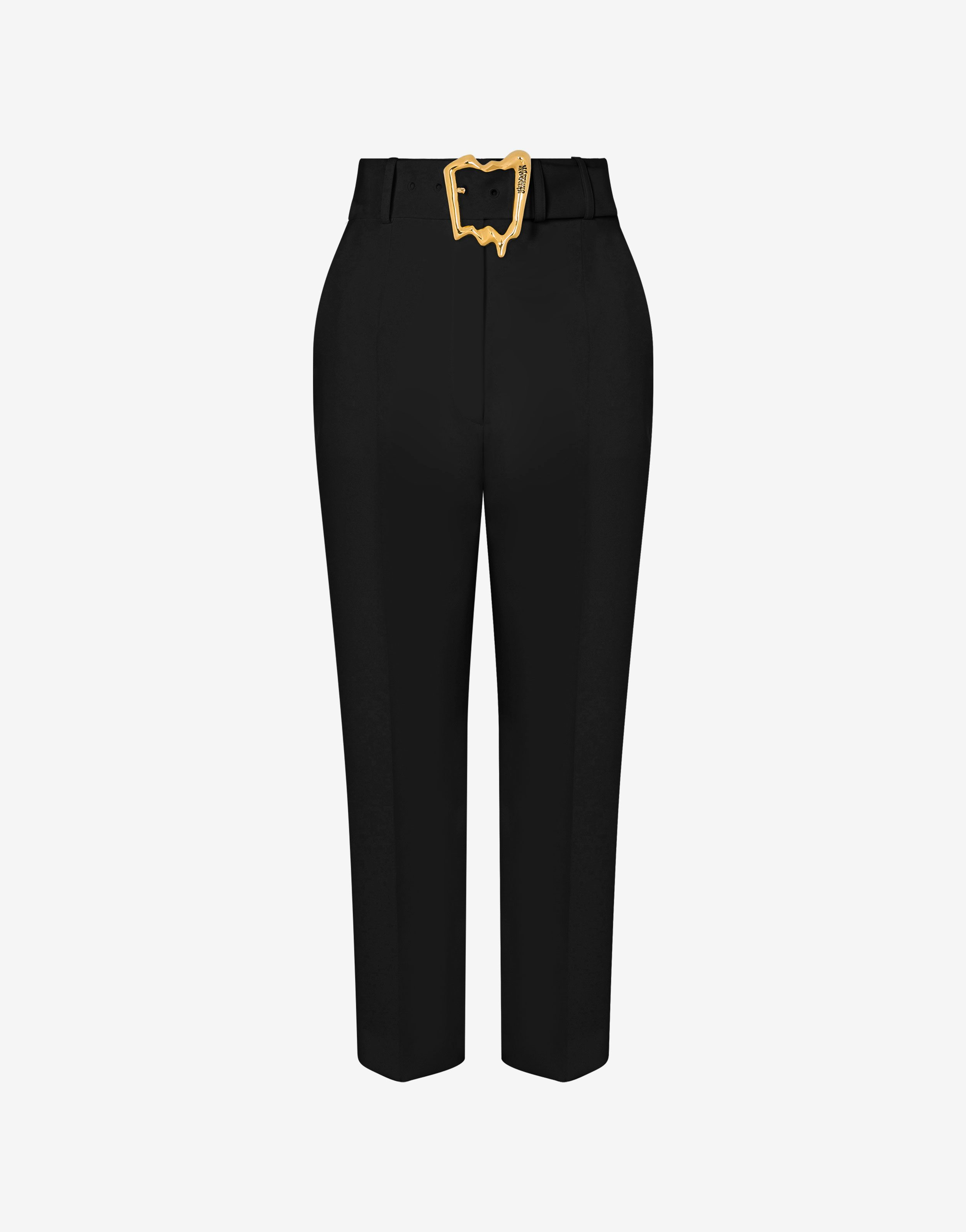 Morphed Buckle stretch crêpe trousers