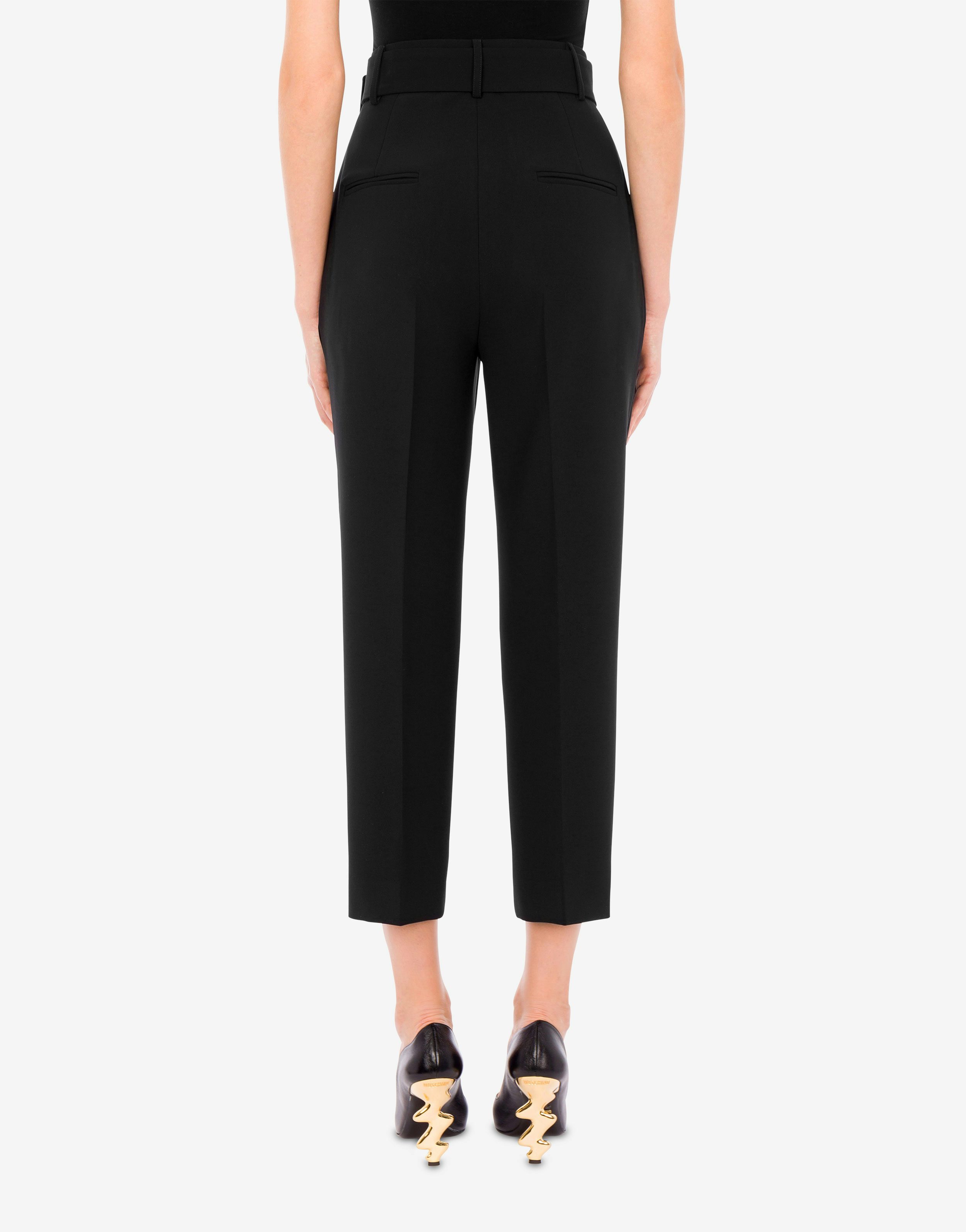 Morphed Buckle stretch crêpe trousers 1