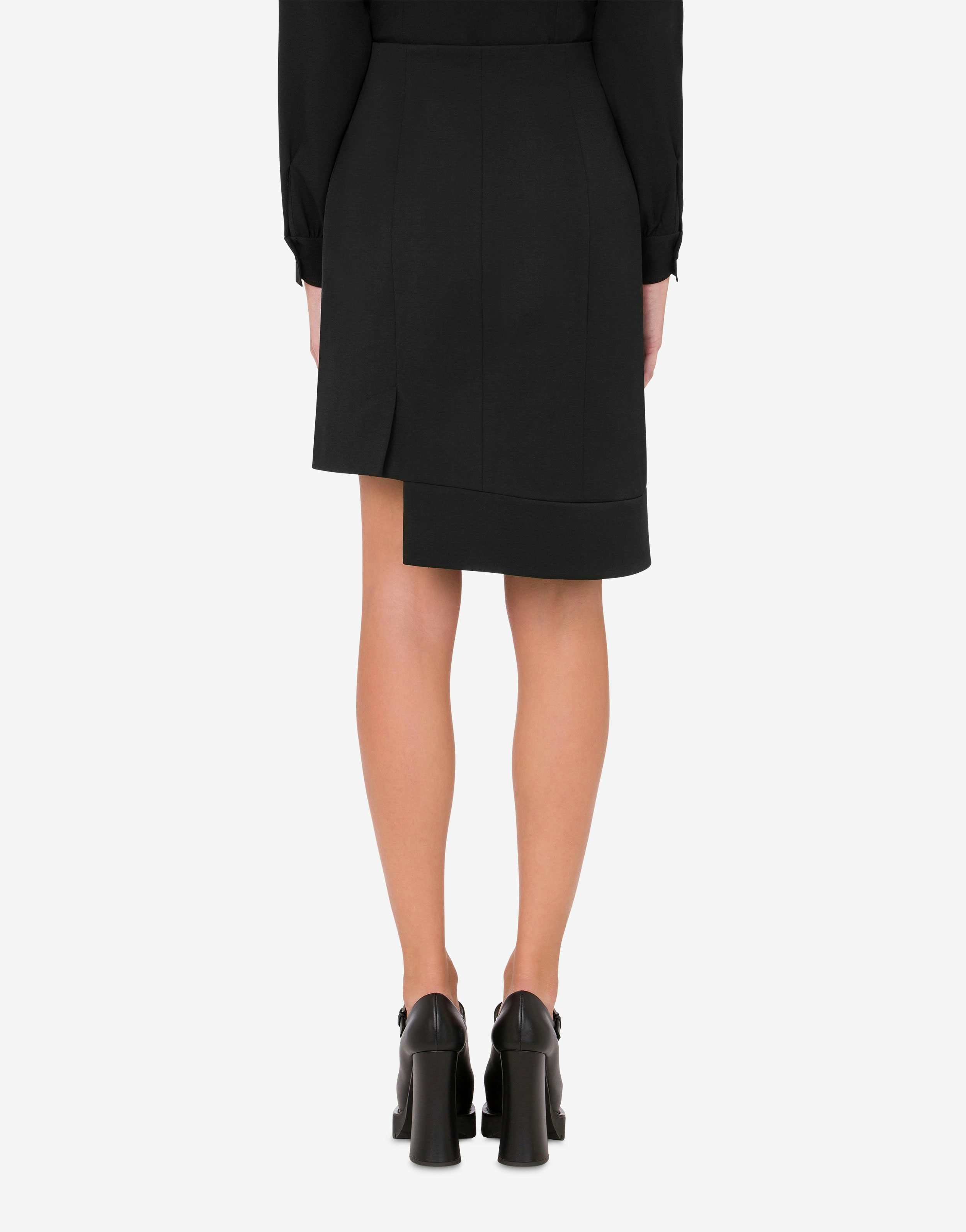 Wool twill asymmetric miniskirt 1