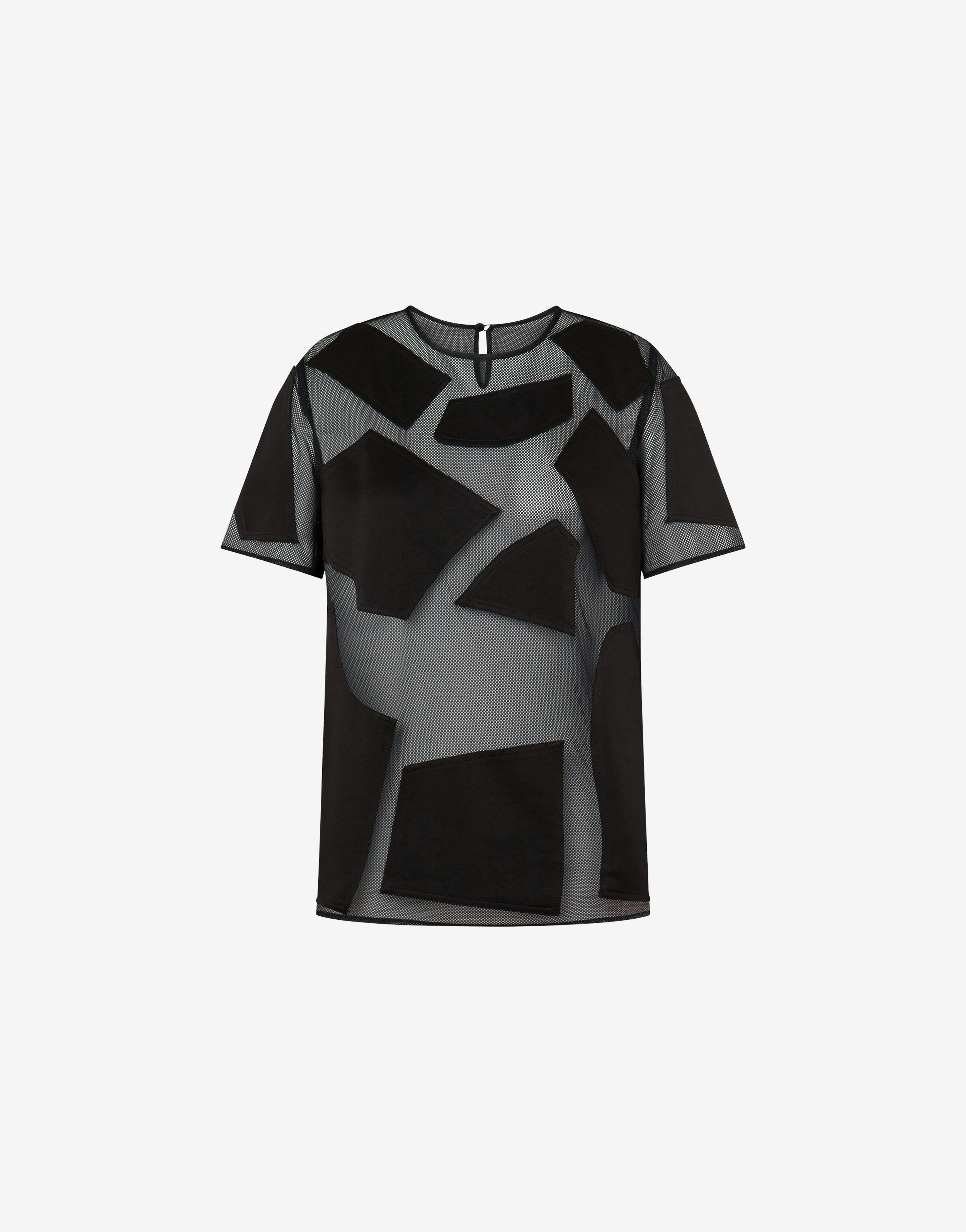 Mesh t-shirt with patches