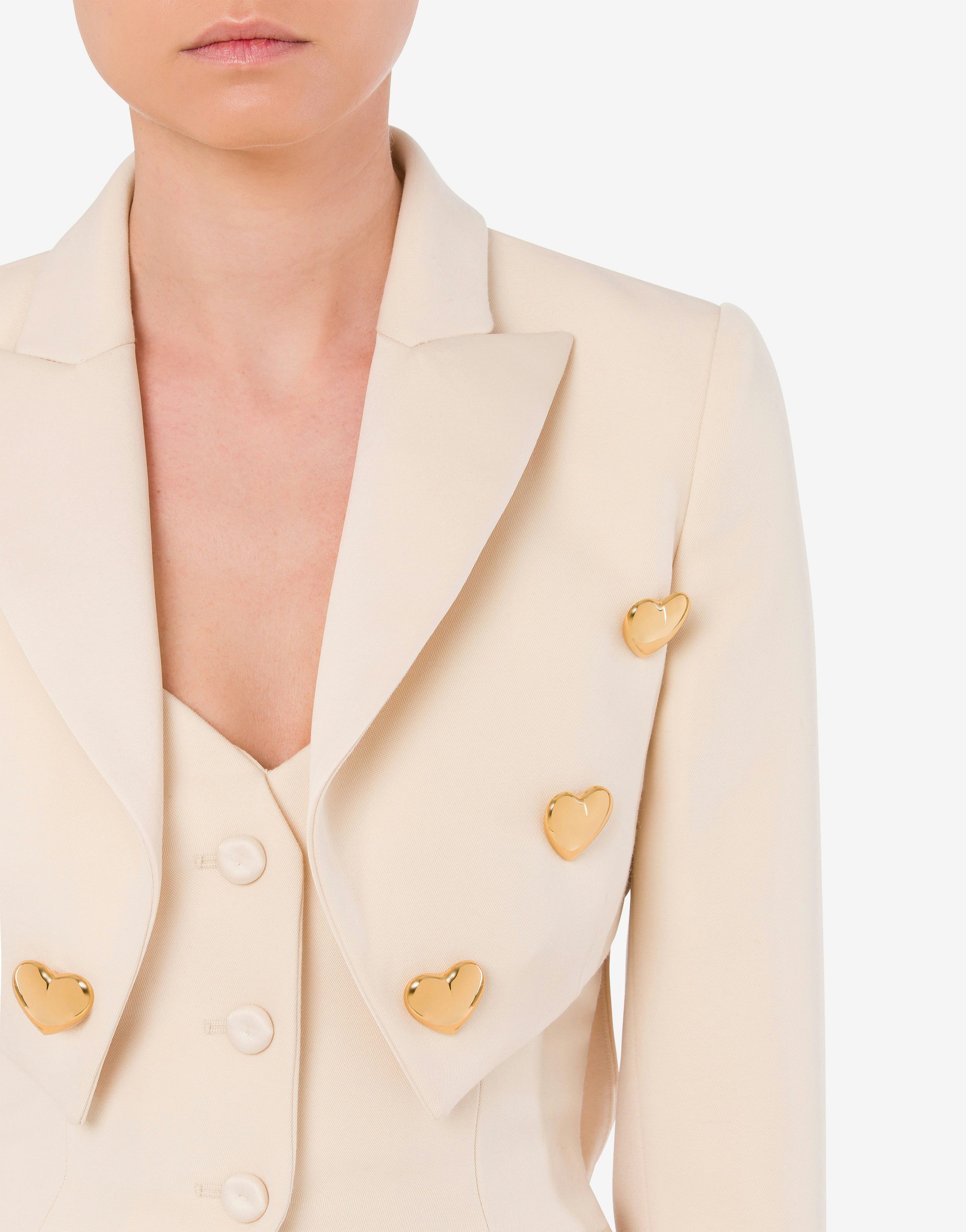 Heart Buttons wool bolero jacket 2