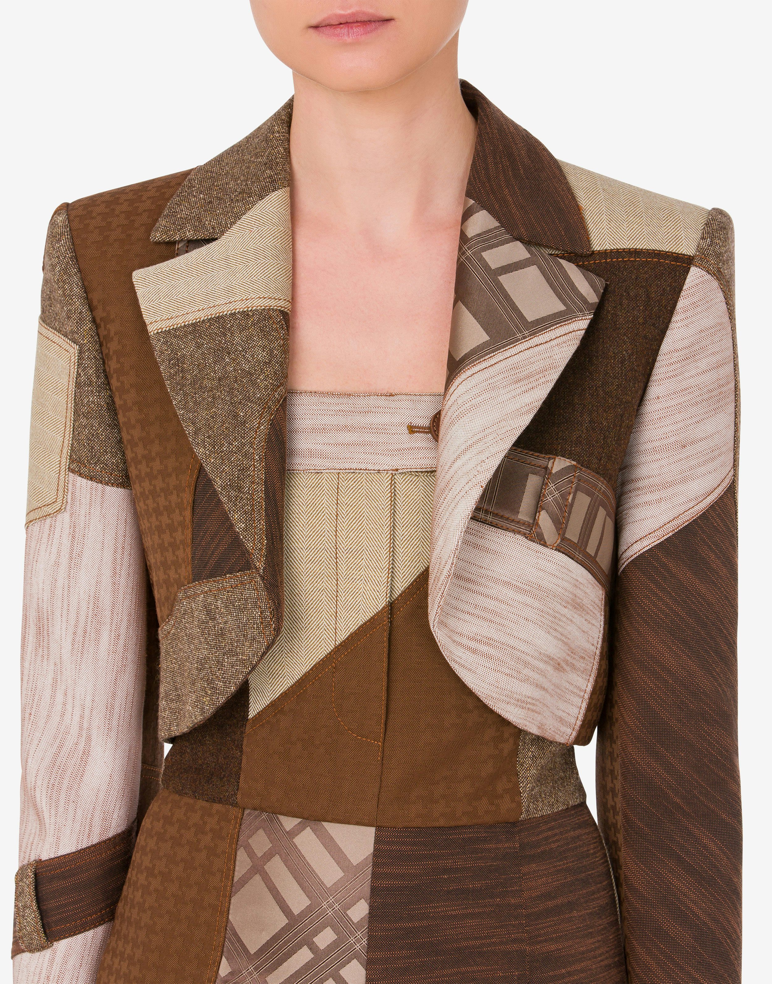 Patchwork wool bolero jacket 2