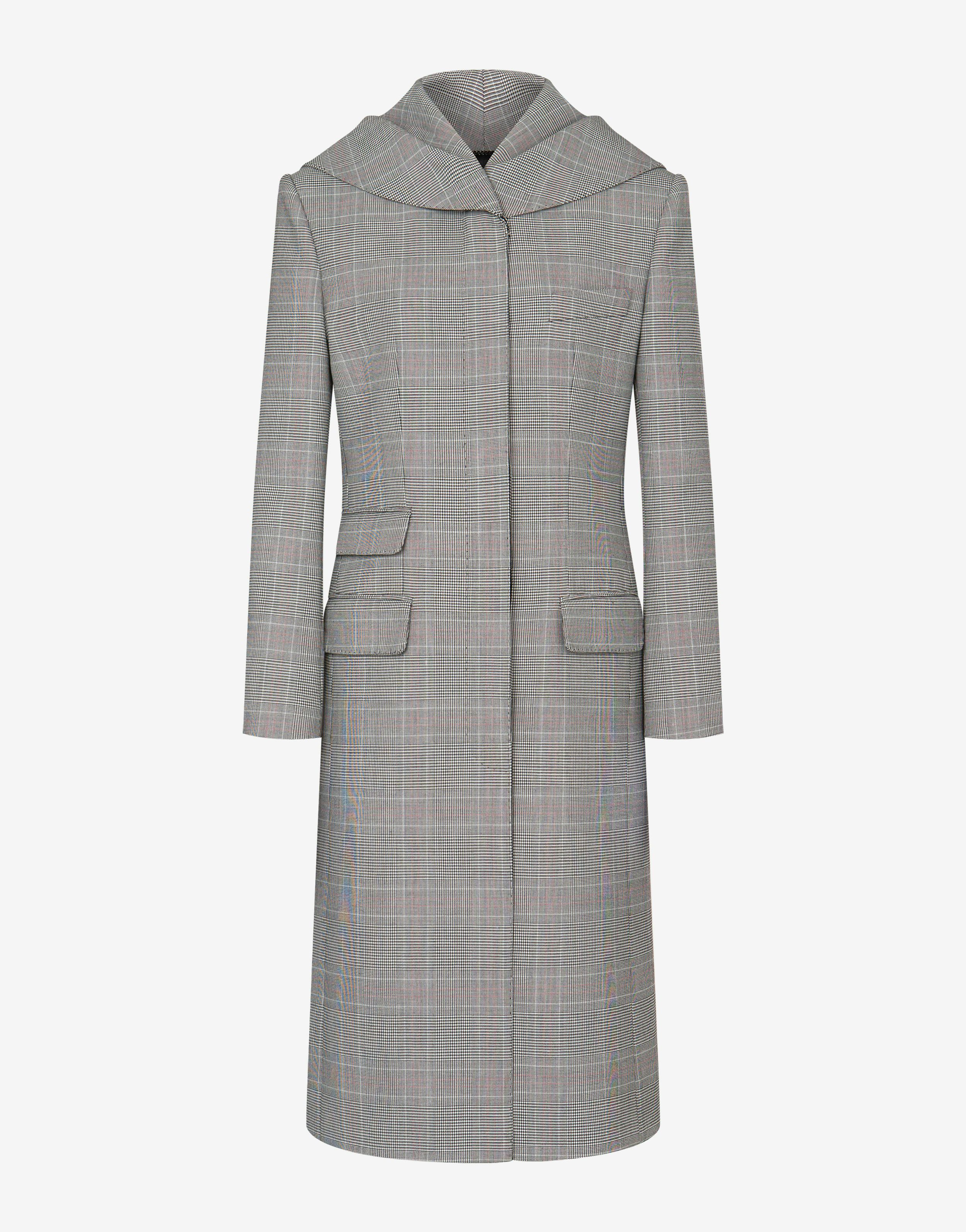 Mantel aus Wollmix im Glencheck-Stil