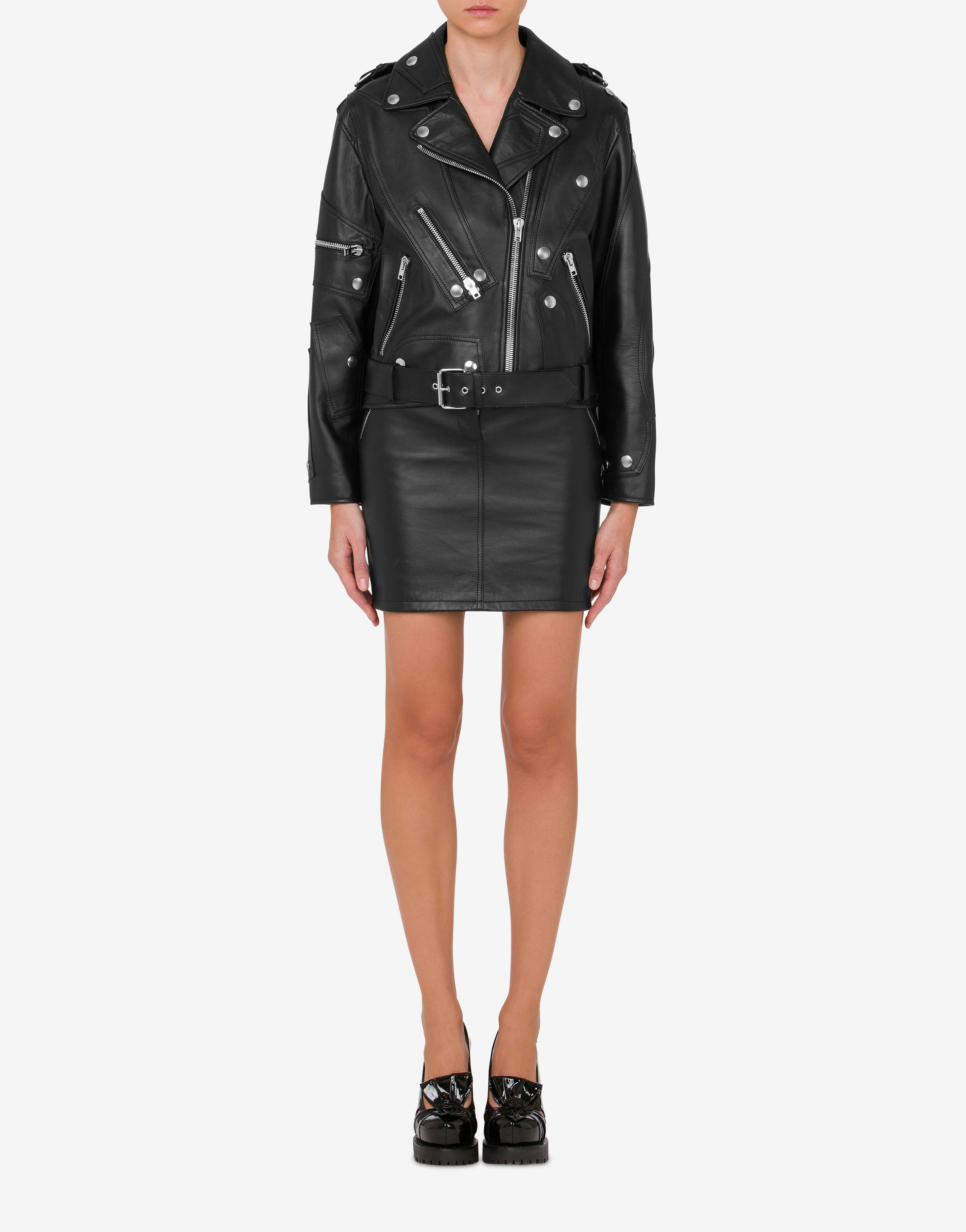 Sewing Details nappa leather biker 0