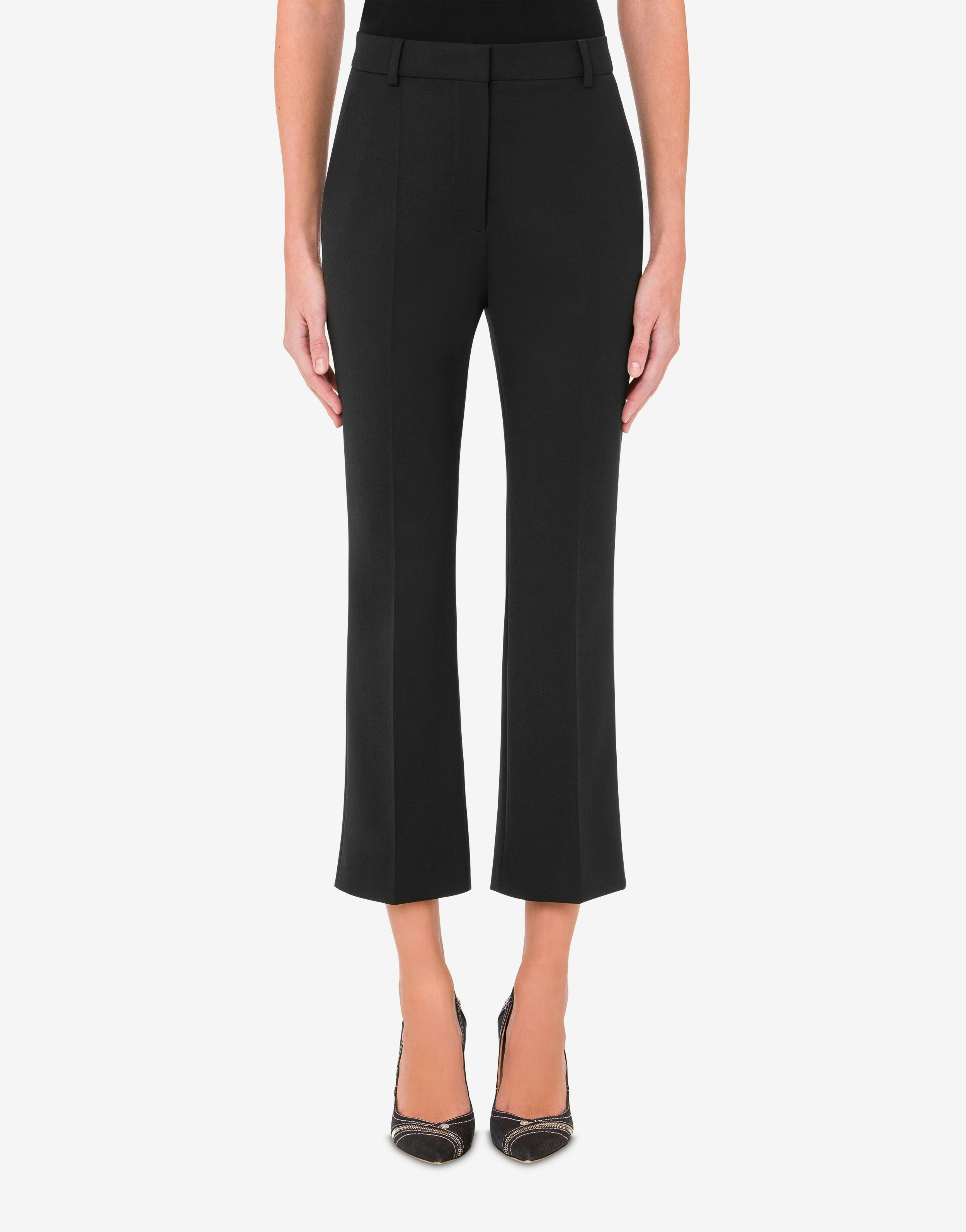 Stretch gabardine cropped trousers 0
