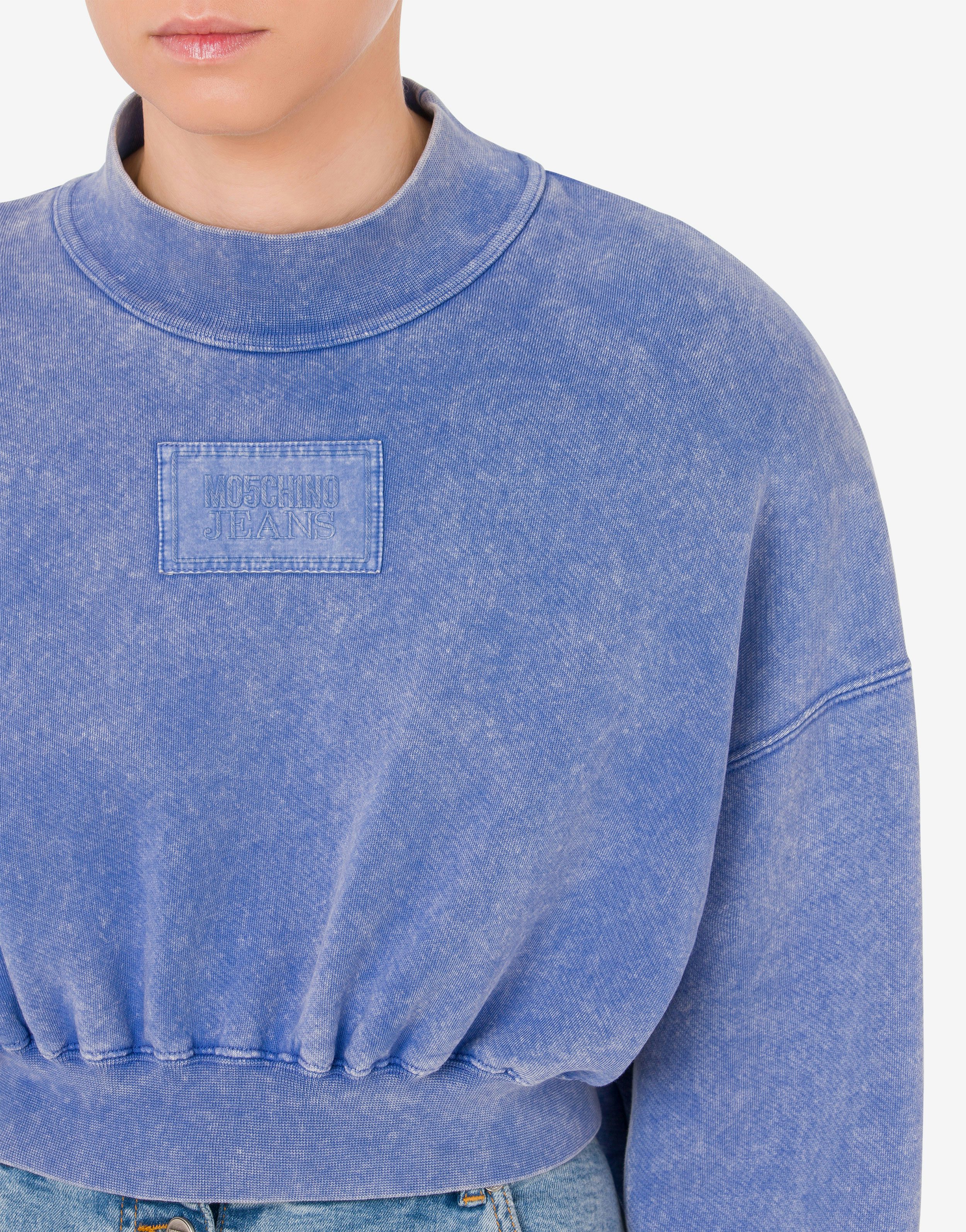 Cropped-Sweatshirt aus Baumwolle Logo Patch 2