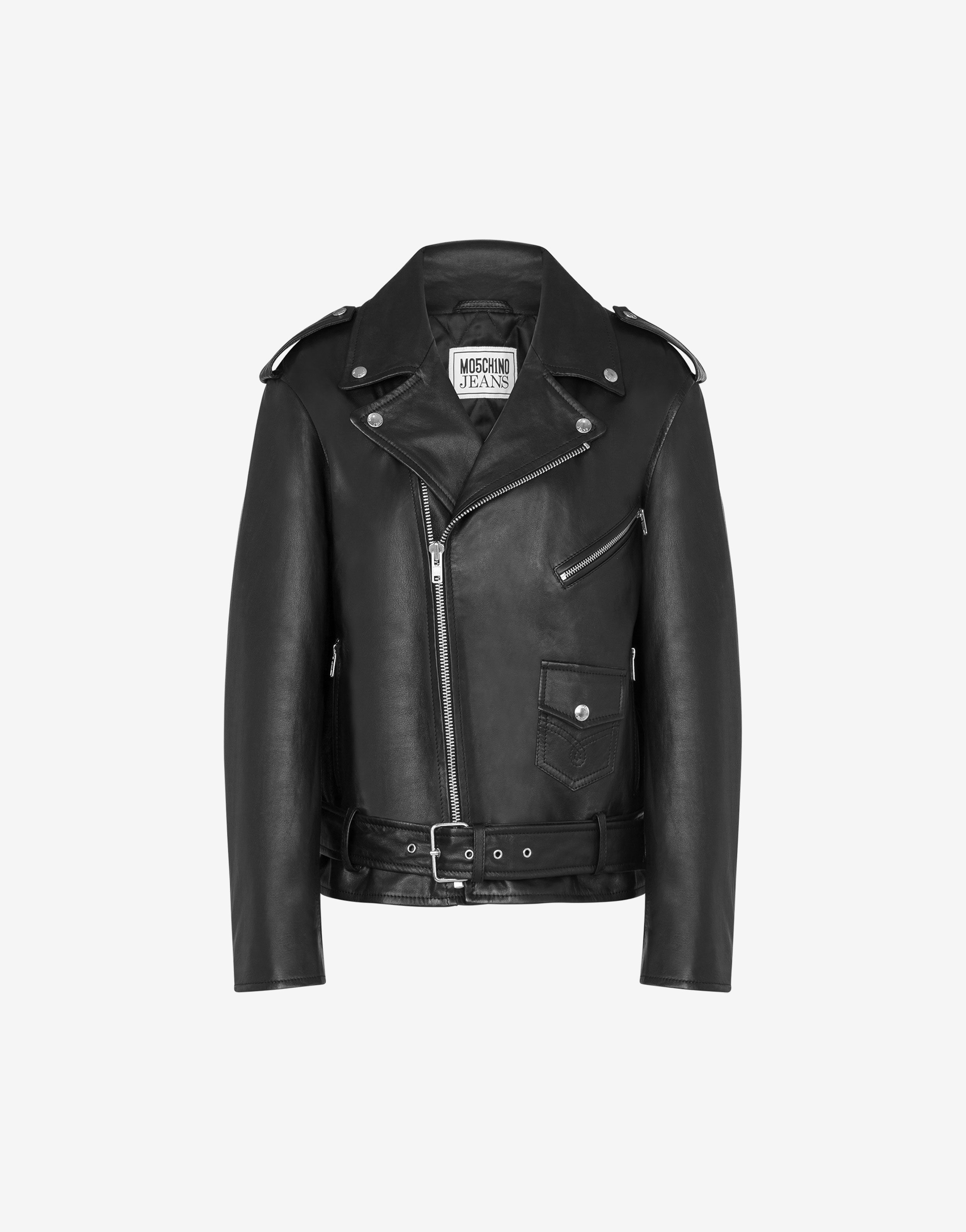 Peace Symbol nappa leather biker jacket