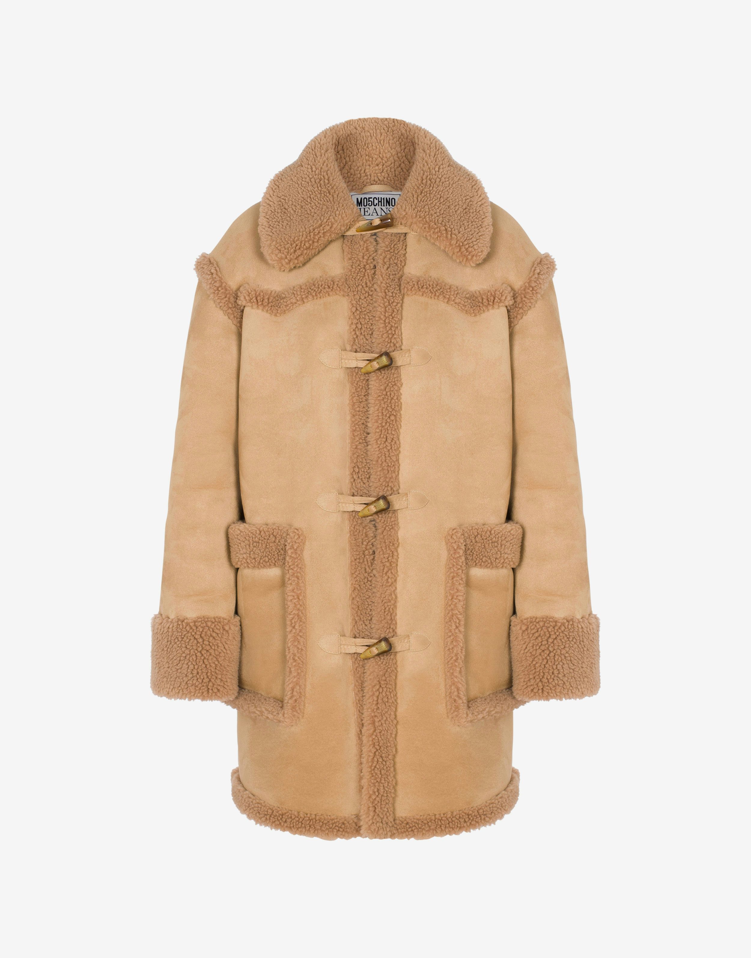 Furry Details velour coat