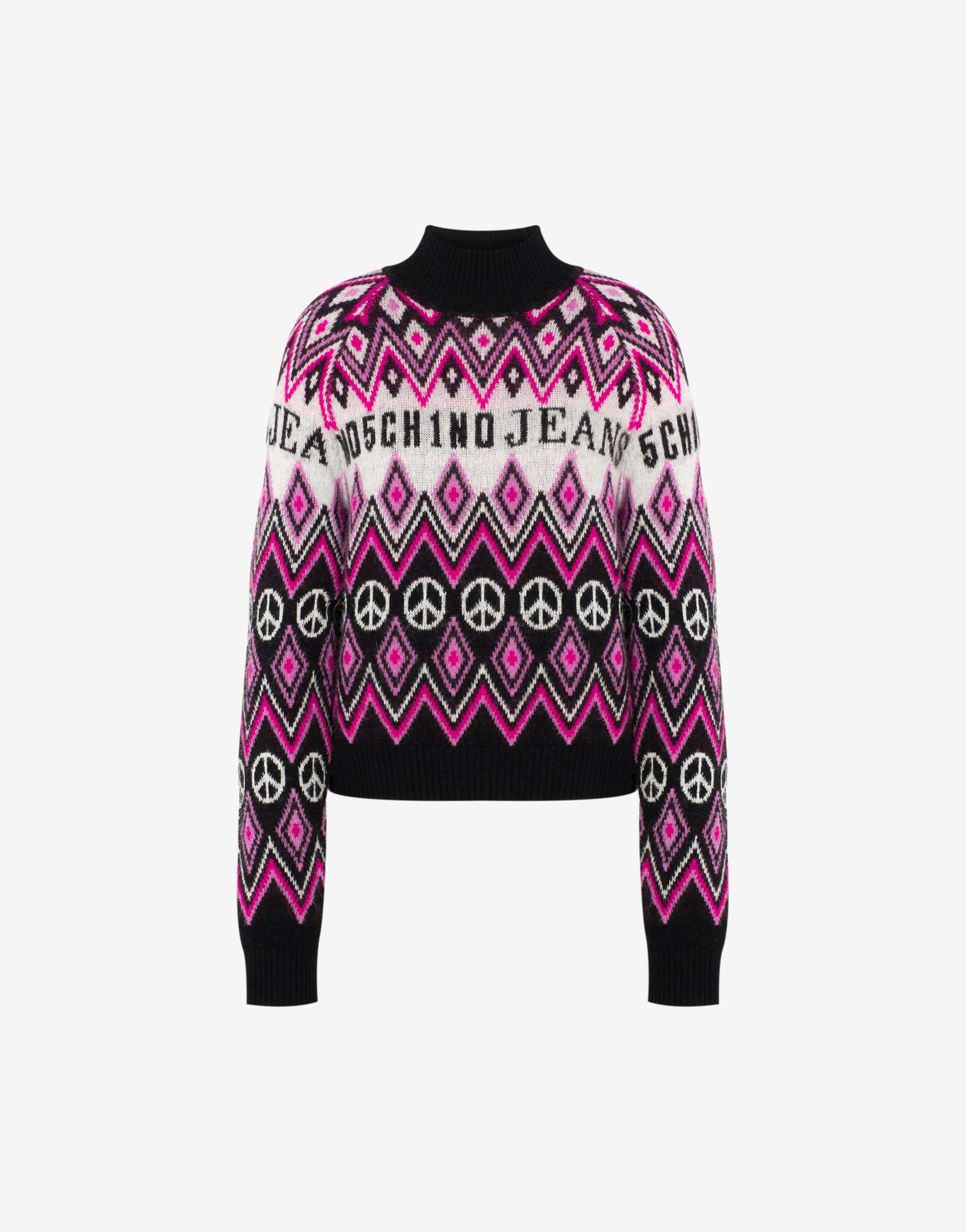 Graphic Jacquard turtle-neck sweater