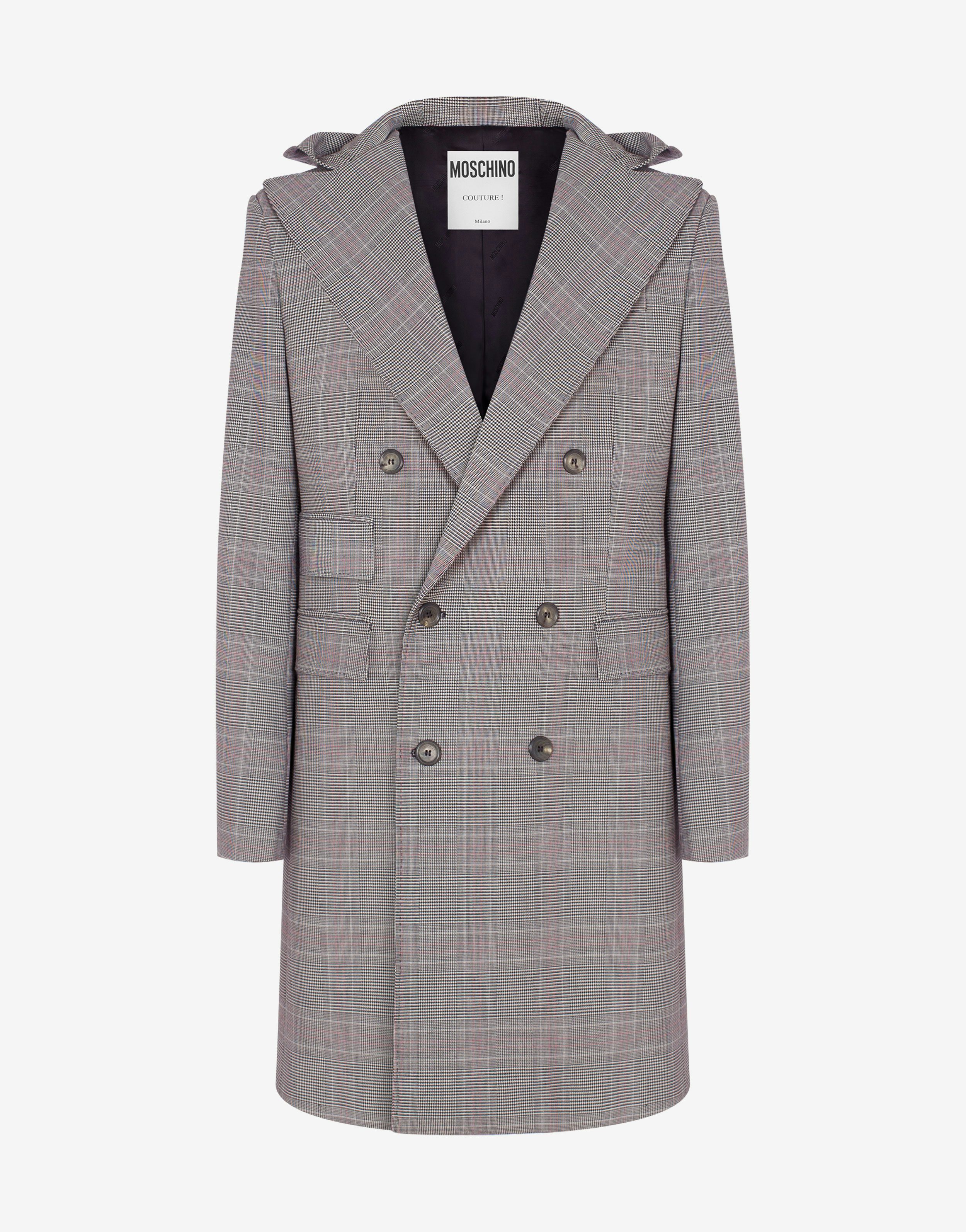 Zweireihiger Mantel im Glencheck-Stil