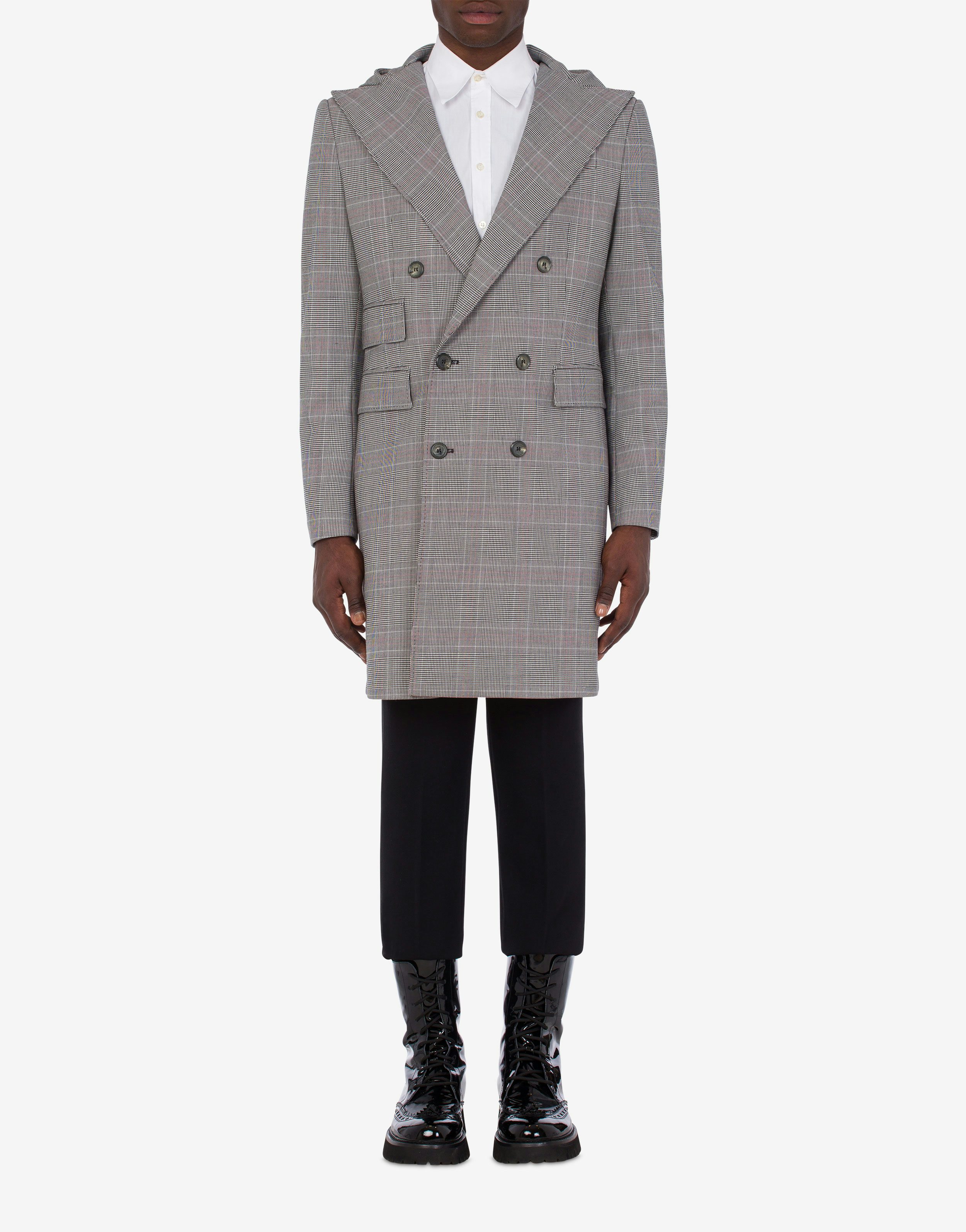 Zweireihiger Mantel im Glencheck-Stil 0