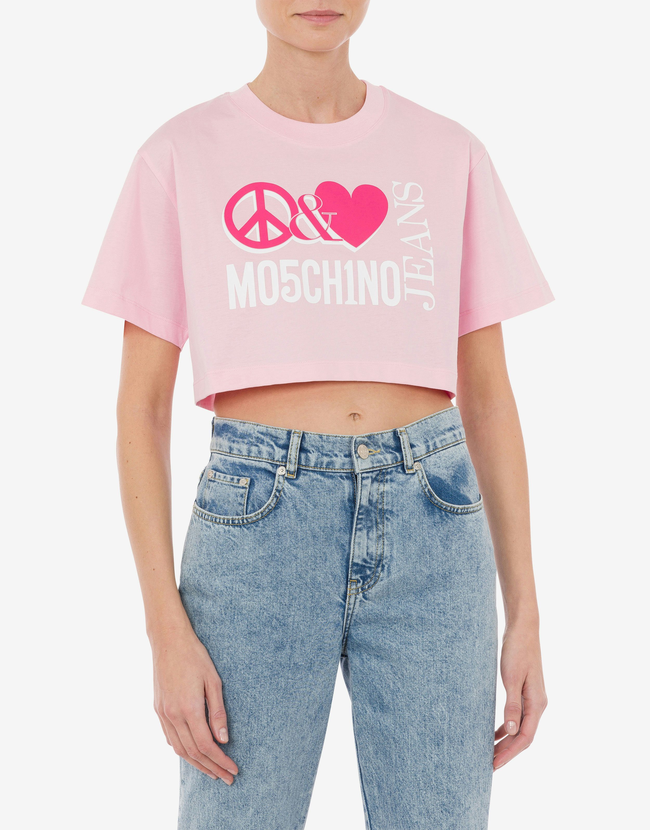 T-shirt cropped Peace & Love Logo 0