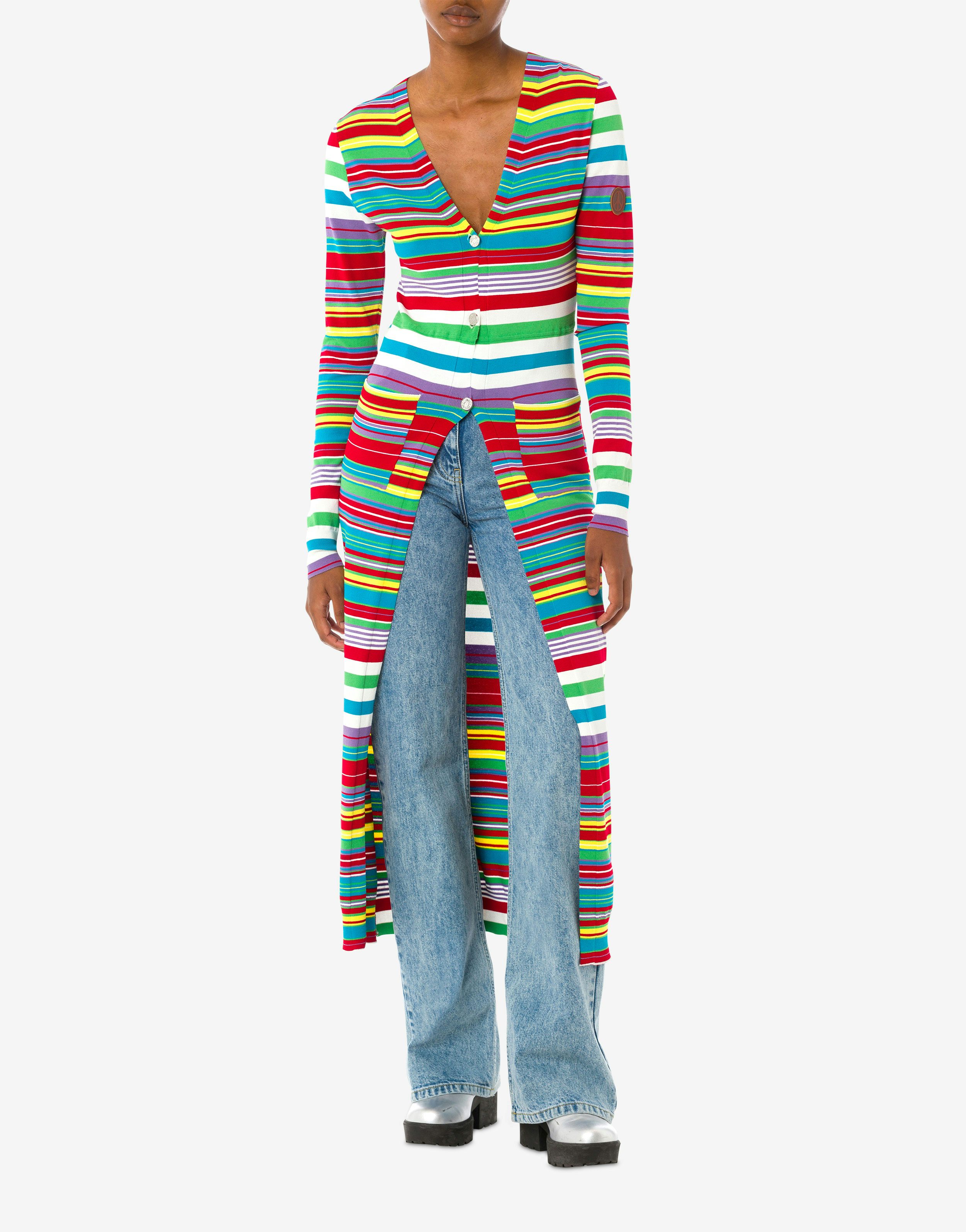 Cardigan lungo Colorful Stripes 0