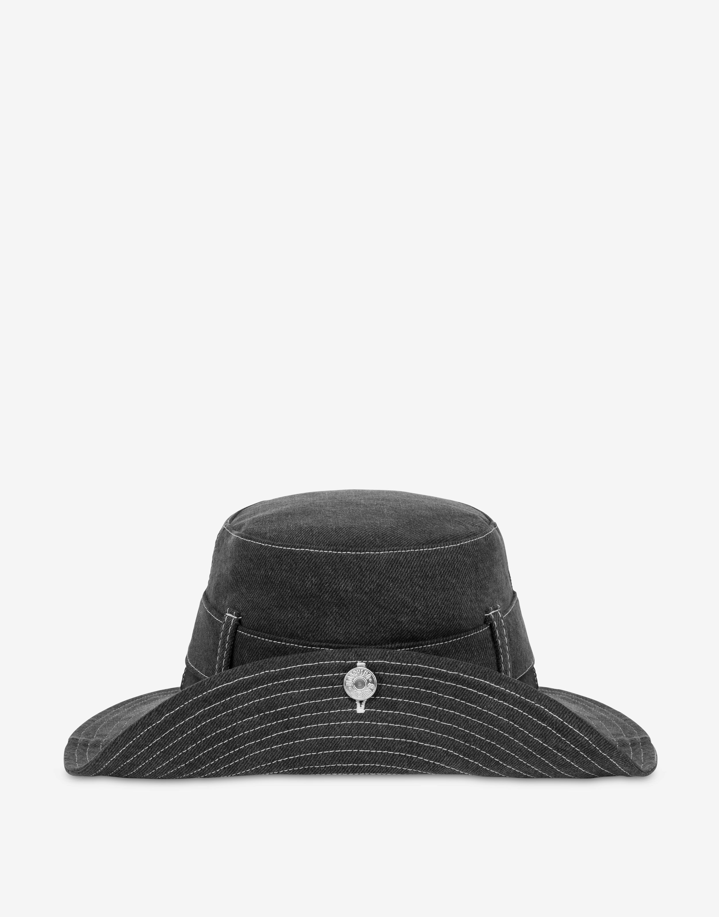 Recycled black denim hat