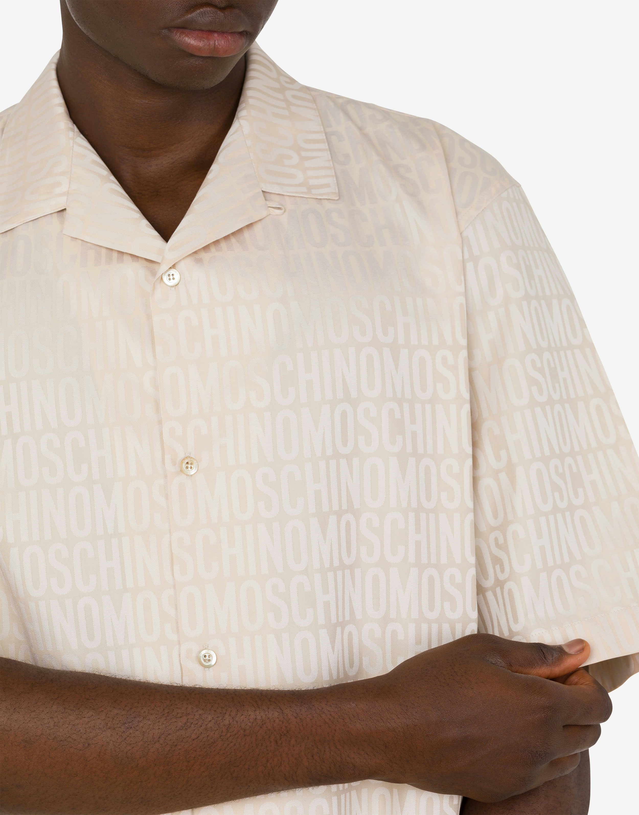 Camicia in popeline jacquard Allover Logo 2