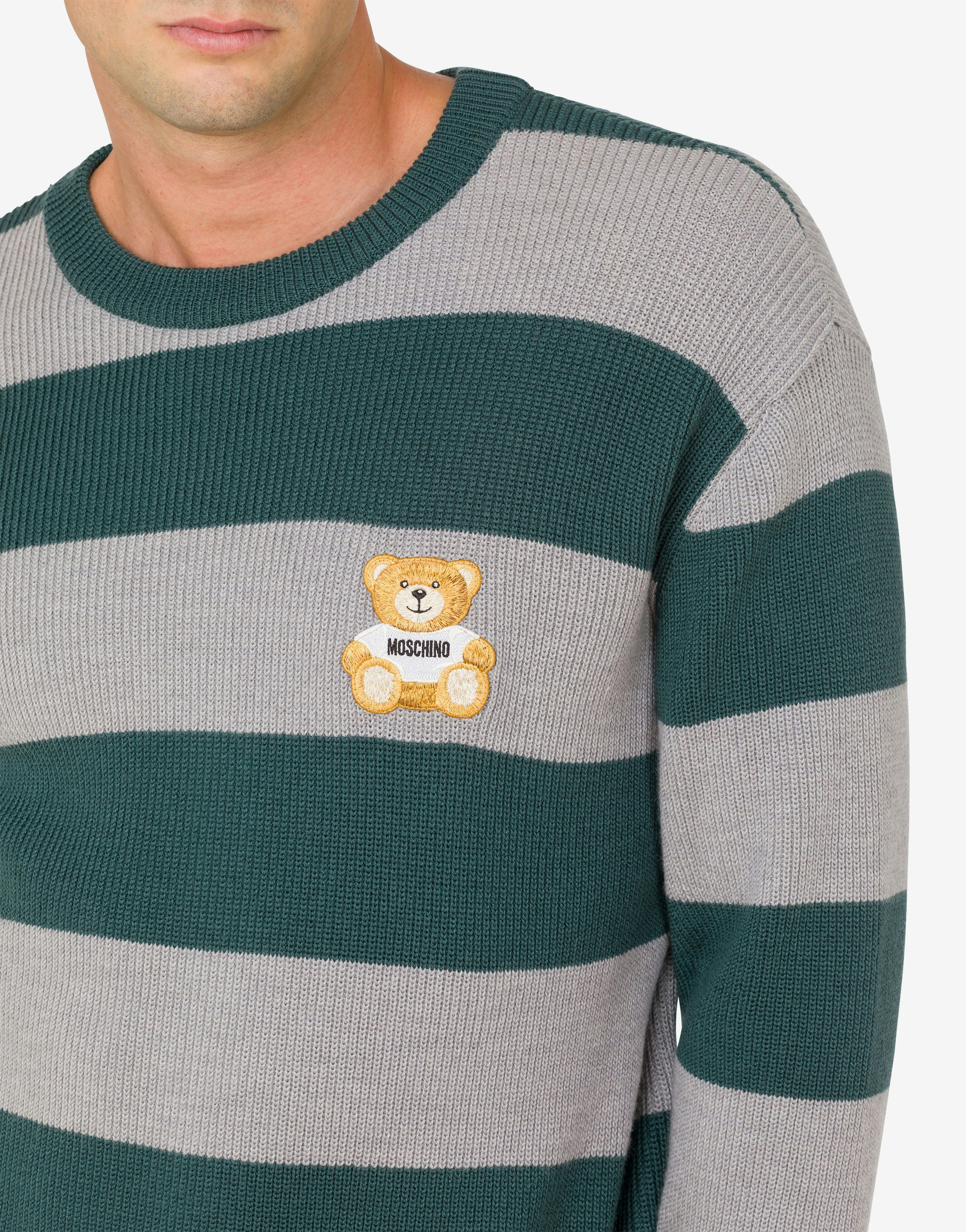 Pullover a righe in lana Teddy Patch 2