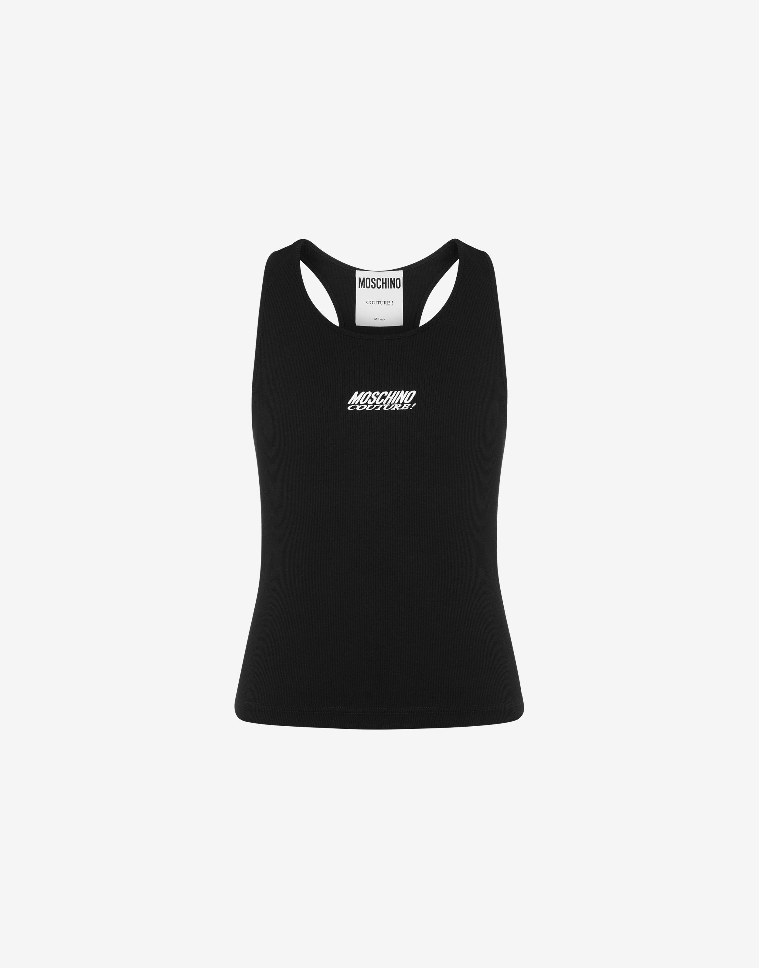 Tank top in cotone stretch Logo Embroidery