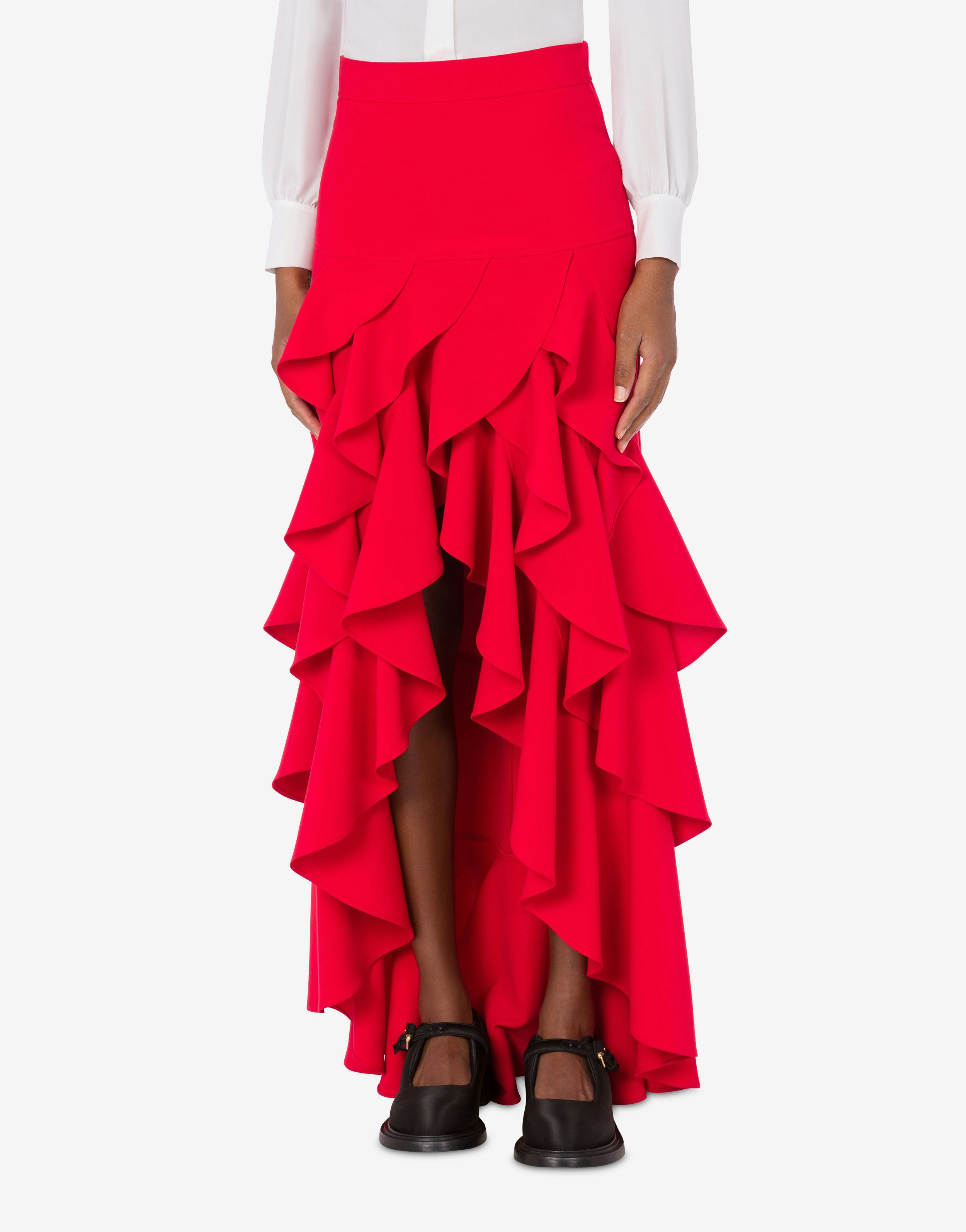 Skirt in crepe with ruffles 0