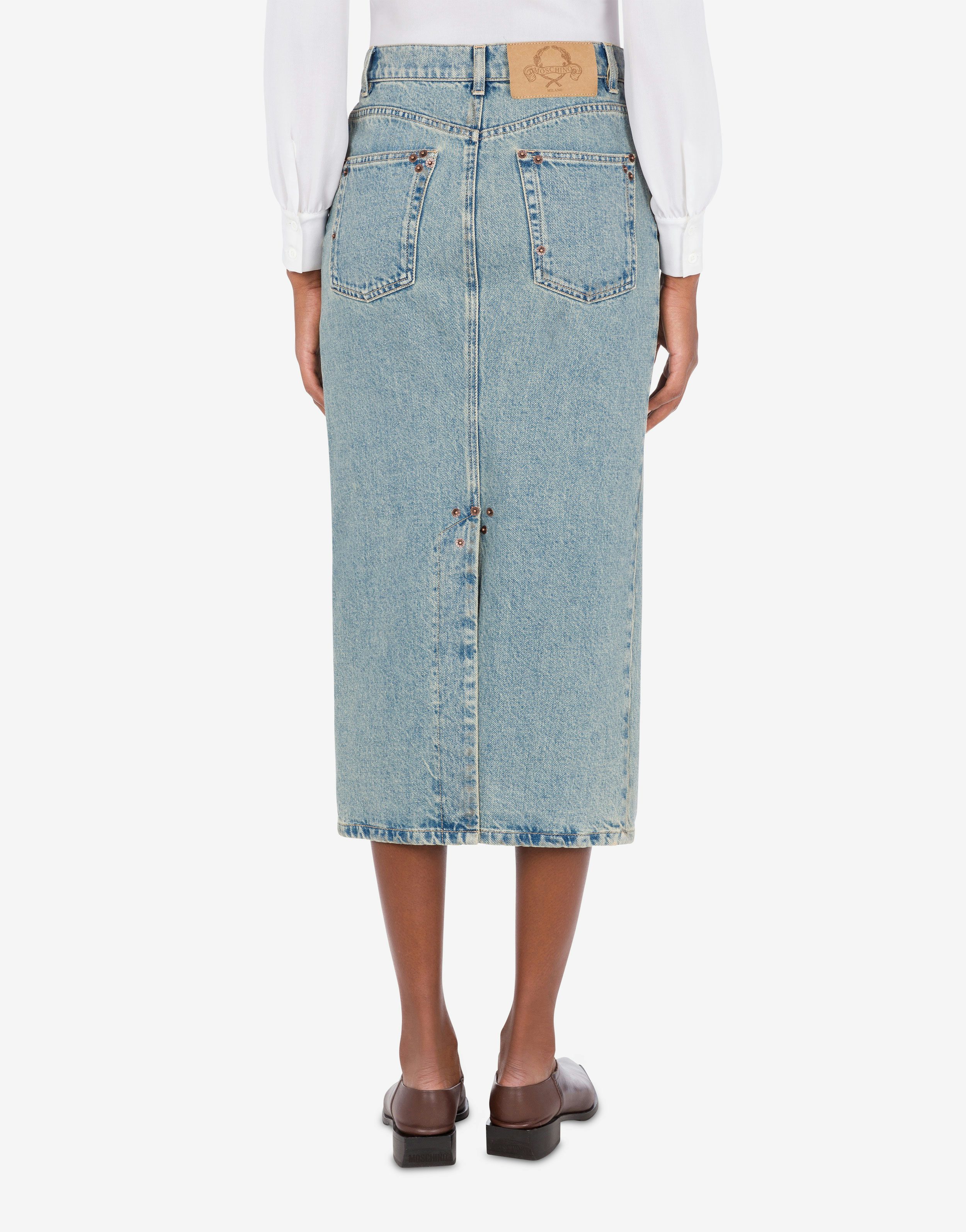 Skirt in blue cotton denim 1