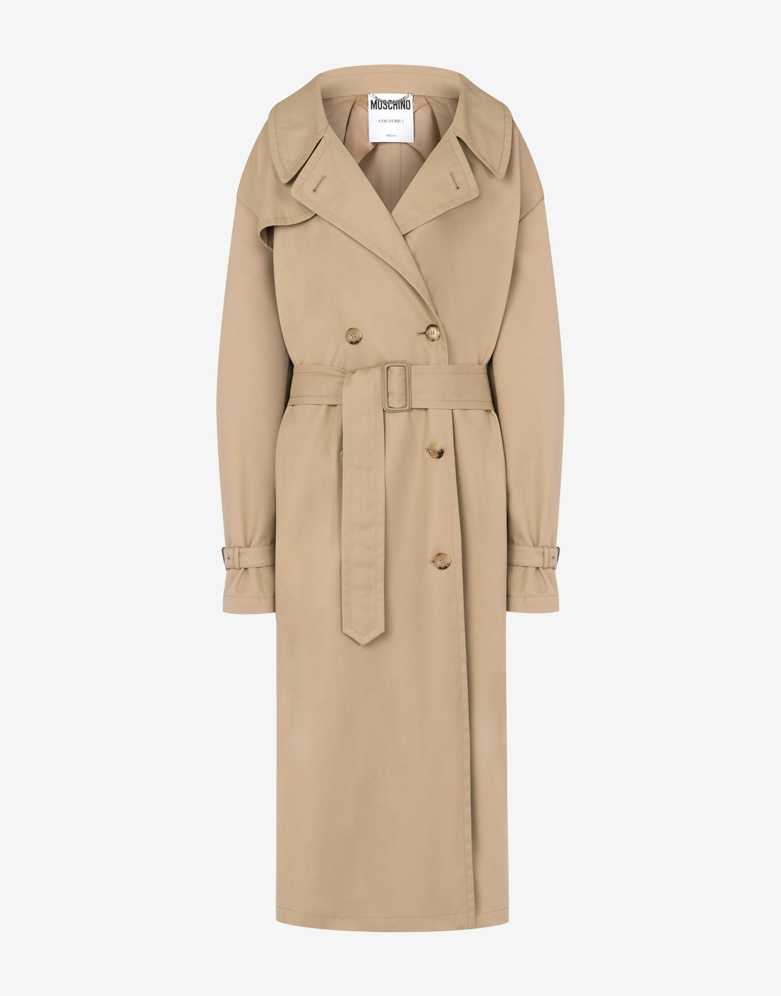 ﻿Love Moschino Trench in gabardina di cotone e nylon