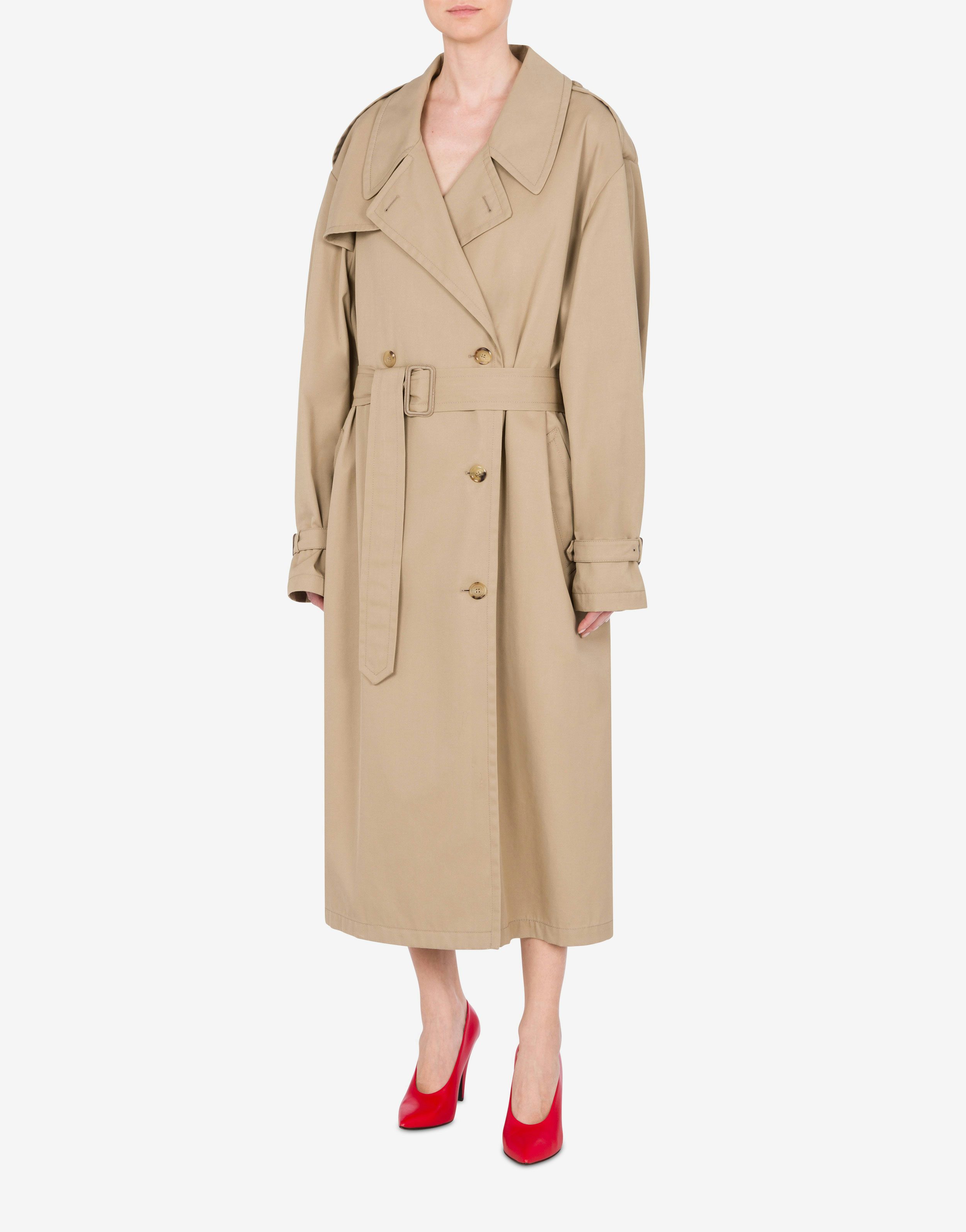 Trench coat in cotton and nylon gabardine 0