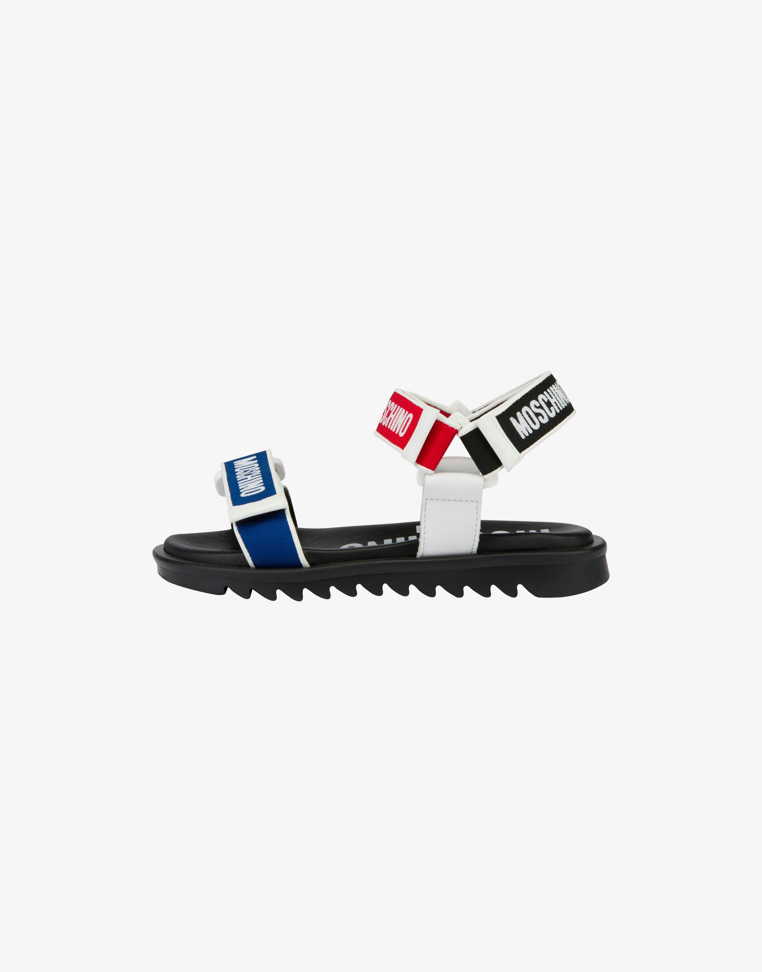 Flat Sandals with strap and logo 0