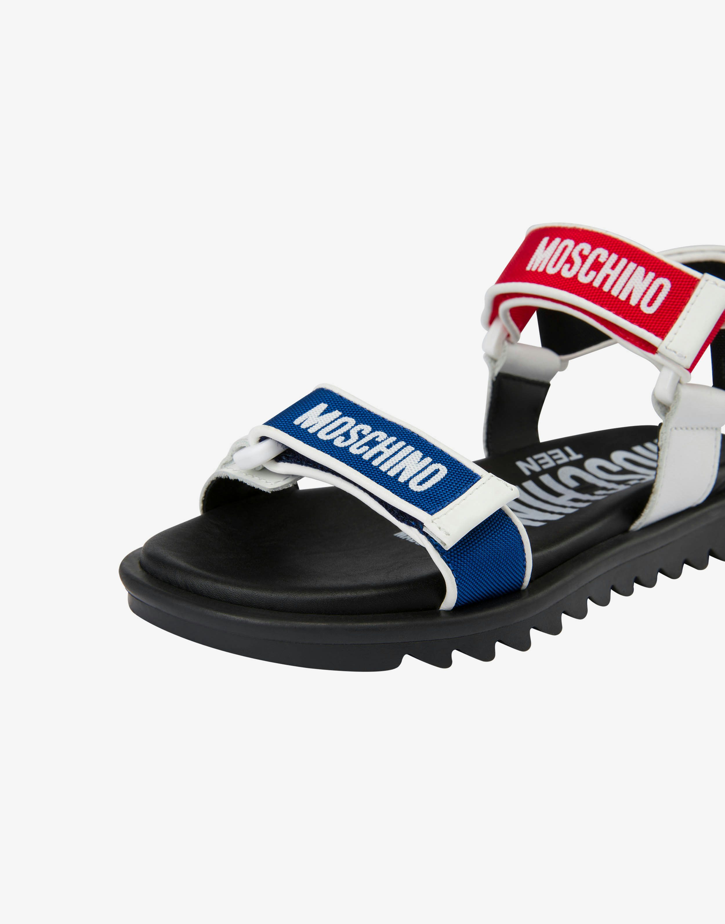 Flat Sandals with strap and logo 2