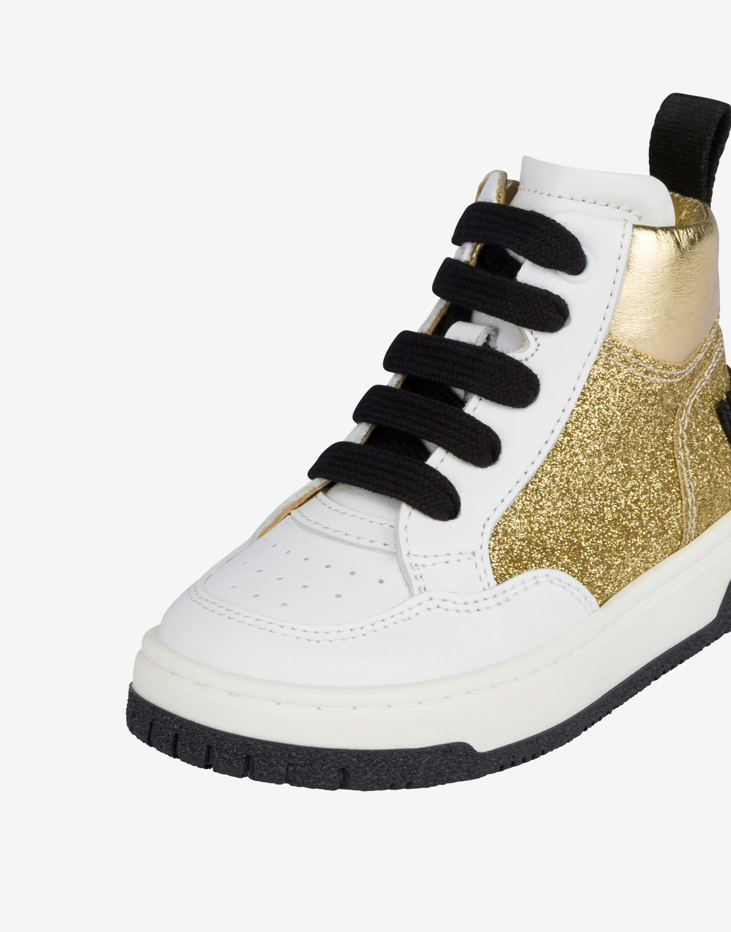 Foiled high-top sneakers with glitter 2