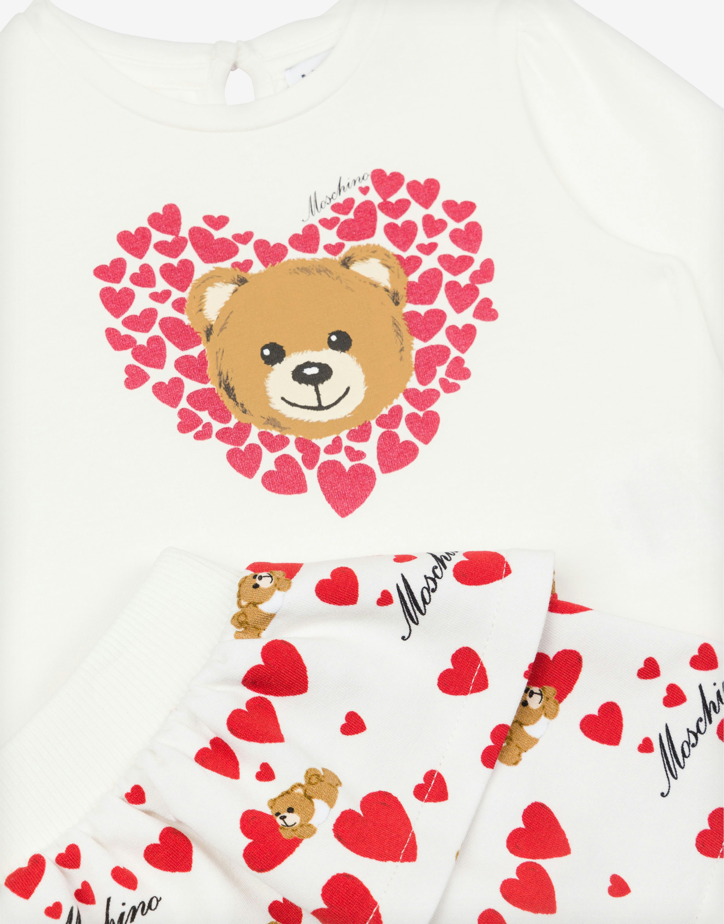 Little Hearts Teddy Bear sweatshirt and skirt co-ord set 1