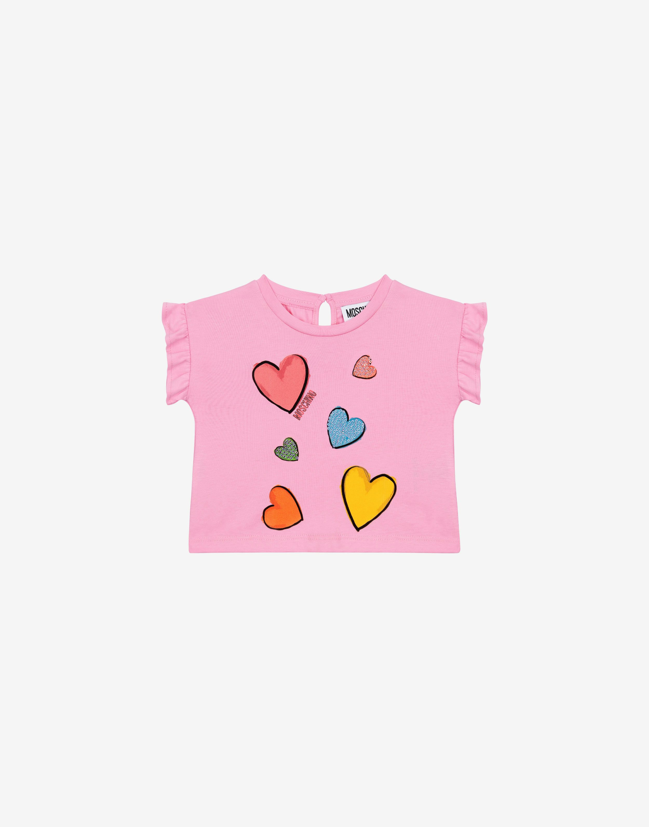 T-shirt in jersey Multicolor Hearts