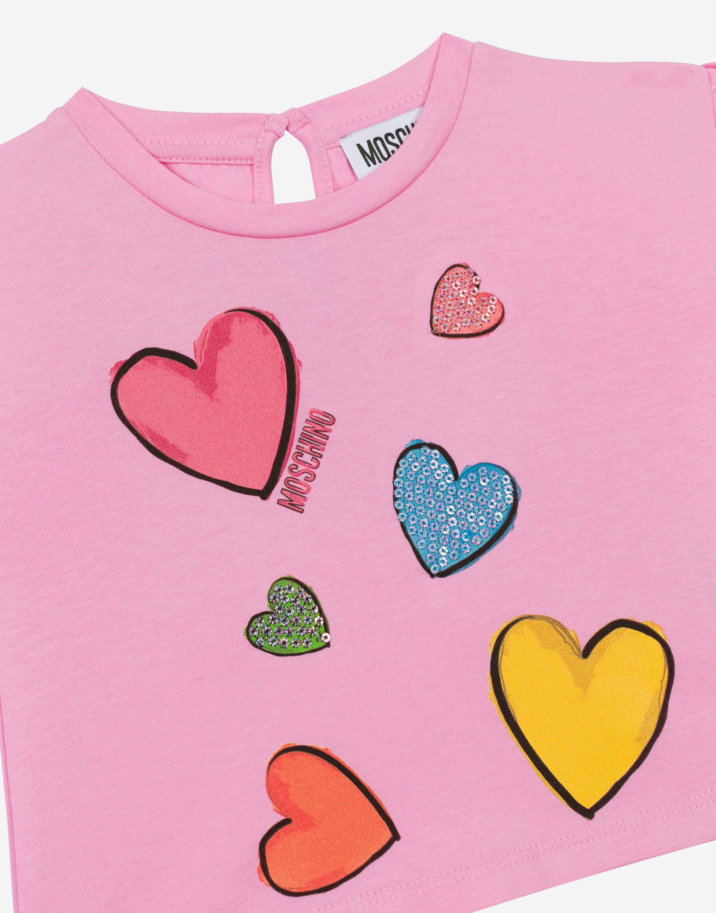 T-shirt in jersey Multicolor Hearts 1